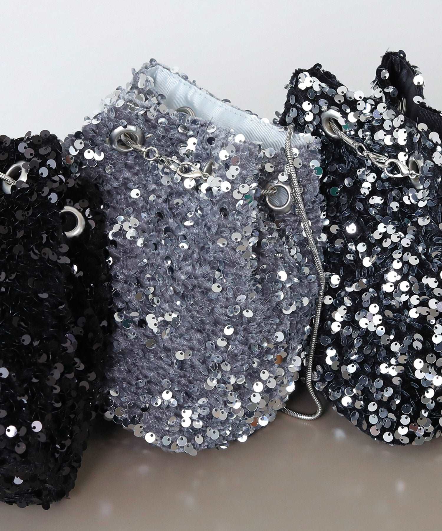 スパンコール 2way 巾着 ハンドバッグ パーティーバック