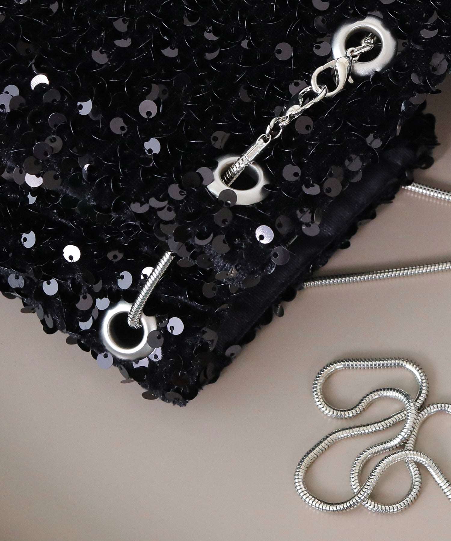 スパンコール 2way 巾着 ハンドバッグ パーティーバック