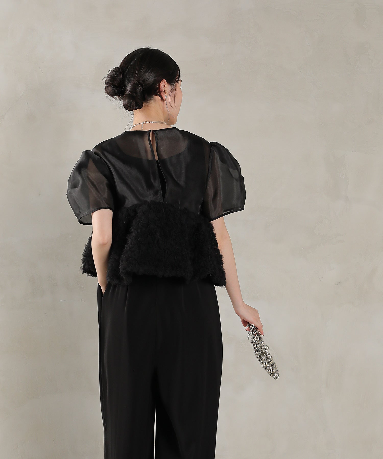 オーガンジー パンツドレス パーティー ドレス 結婚式 お呼ばれ オケージョン