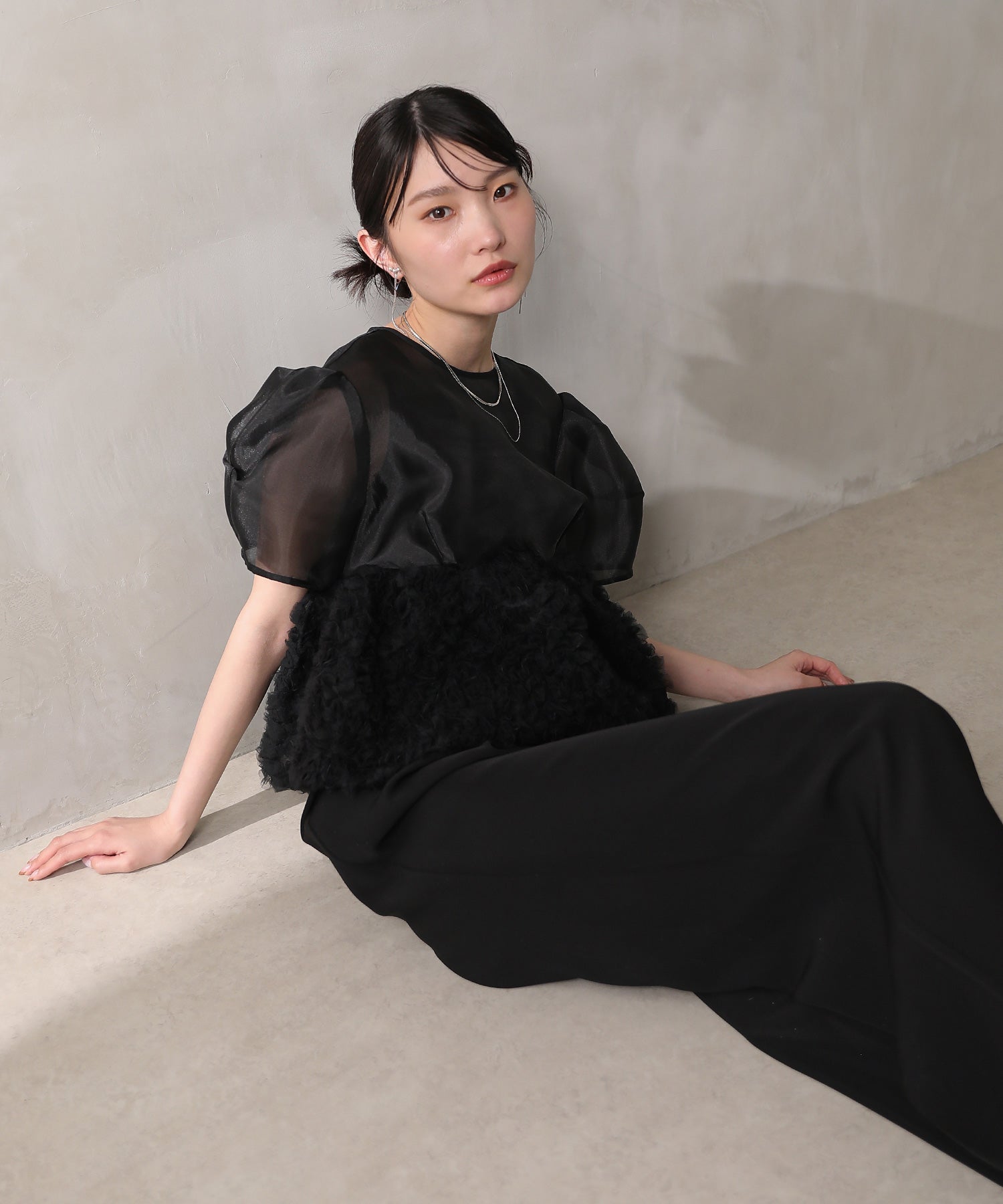 オーガンジー パンツドレス パーティー ドレス 結婚式 お呼ばれ オケージョン