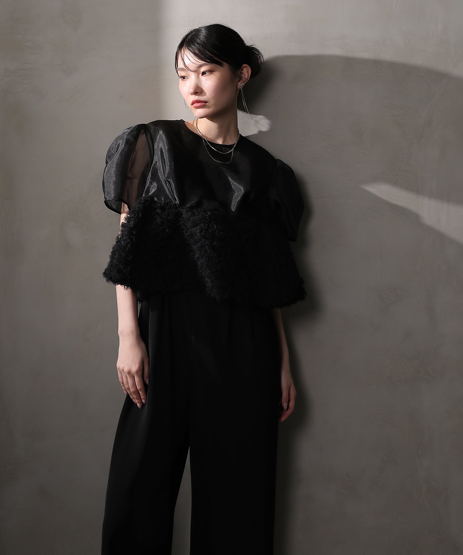 オーガンジー パンツドレス パーティー ドレス 結婚式 お呼ばれ オケージョン