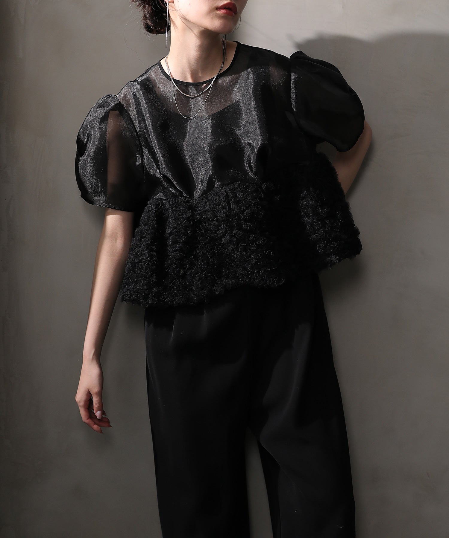 オーガンジー パンツドレス パーティー ドレス 結婚式 お呼ばれ オケージョン