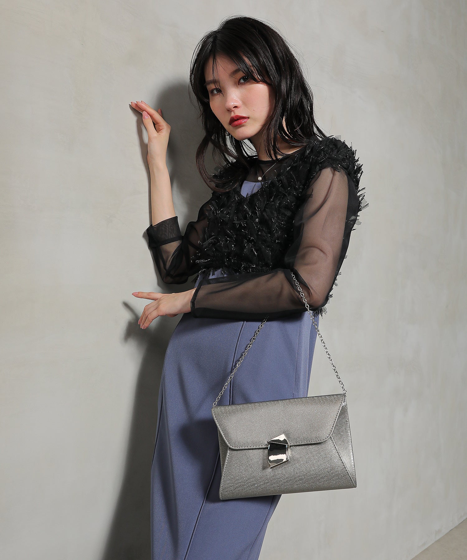 3way メタル ラメコーティング パーティーバッグ