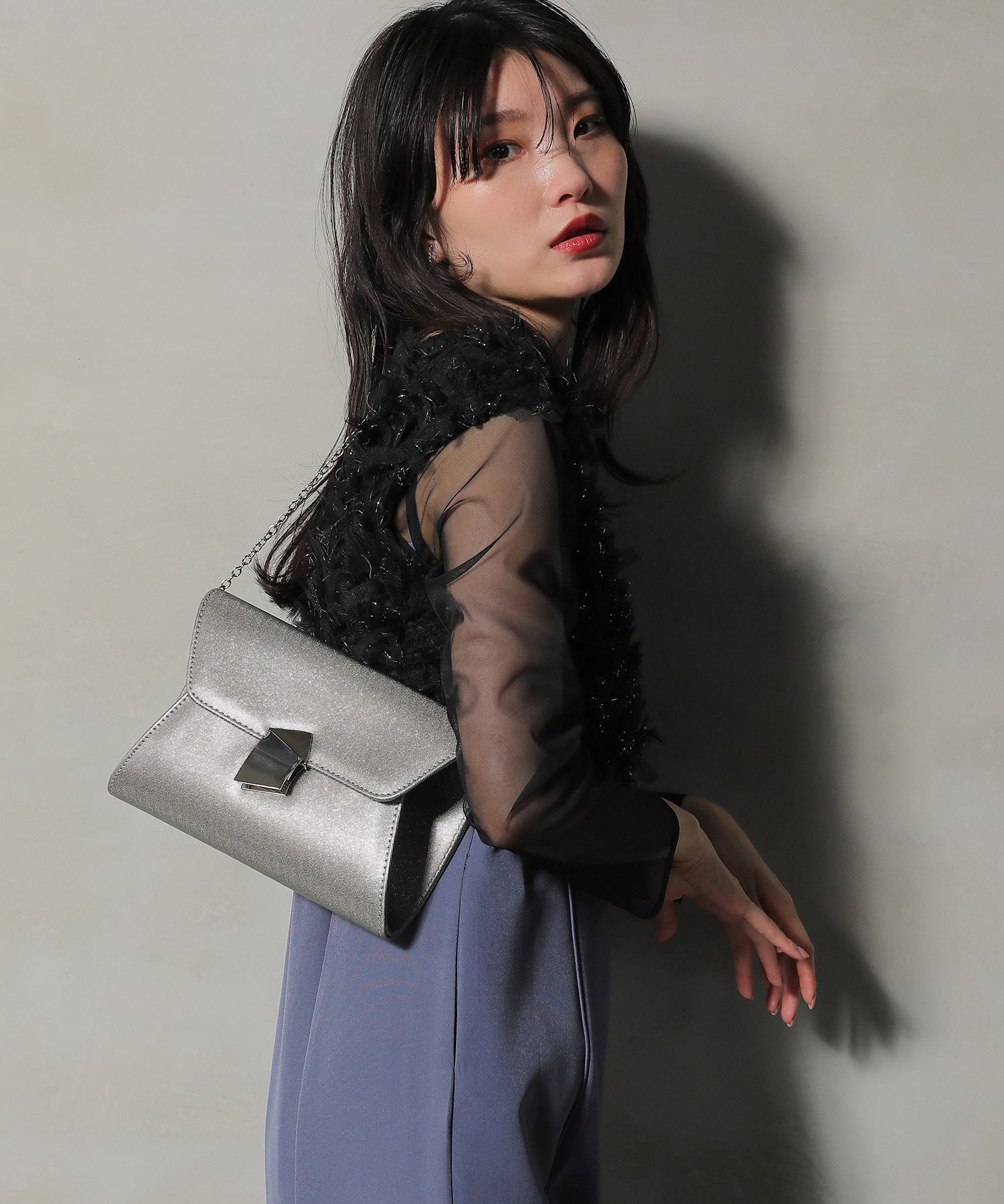 3way メタル ラメコーティング パーティーバッグ