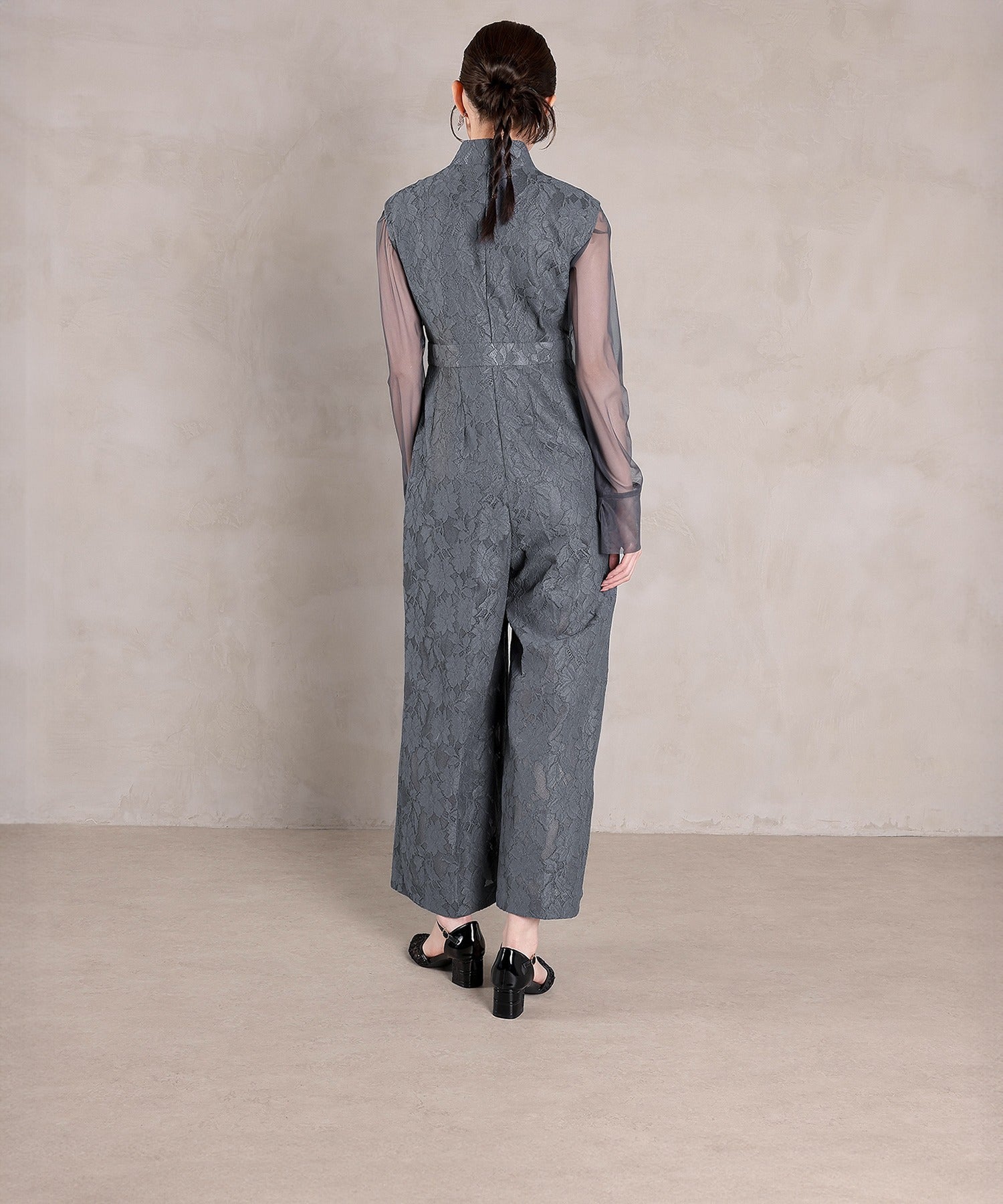 ボンディングレース オールインワン パンツドレス シアートップス 2点セット