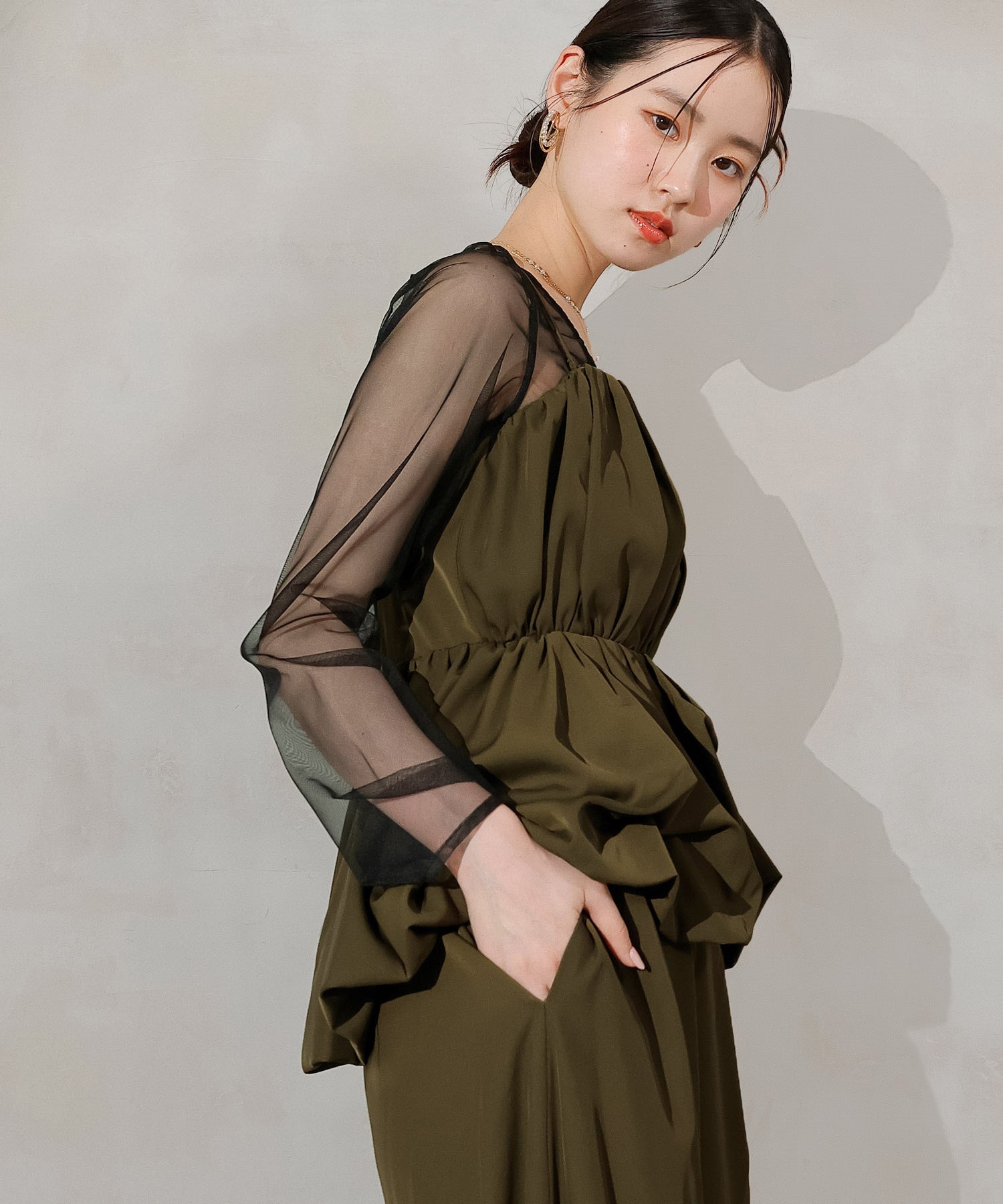 レーストップス キャミビスチェ パンツドレス 3点セット 結婚式