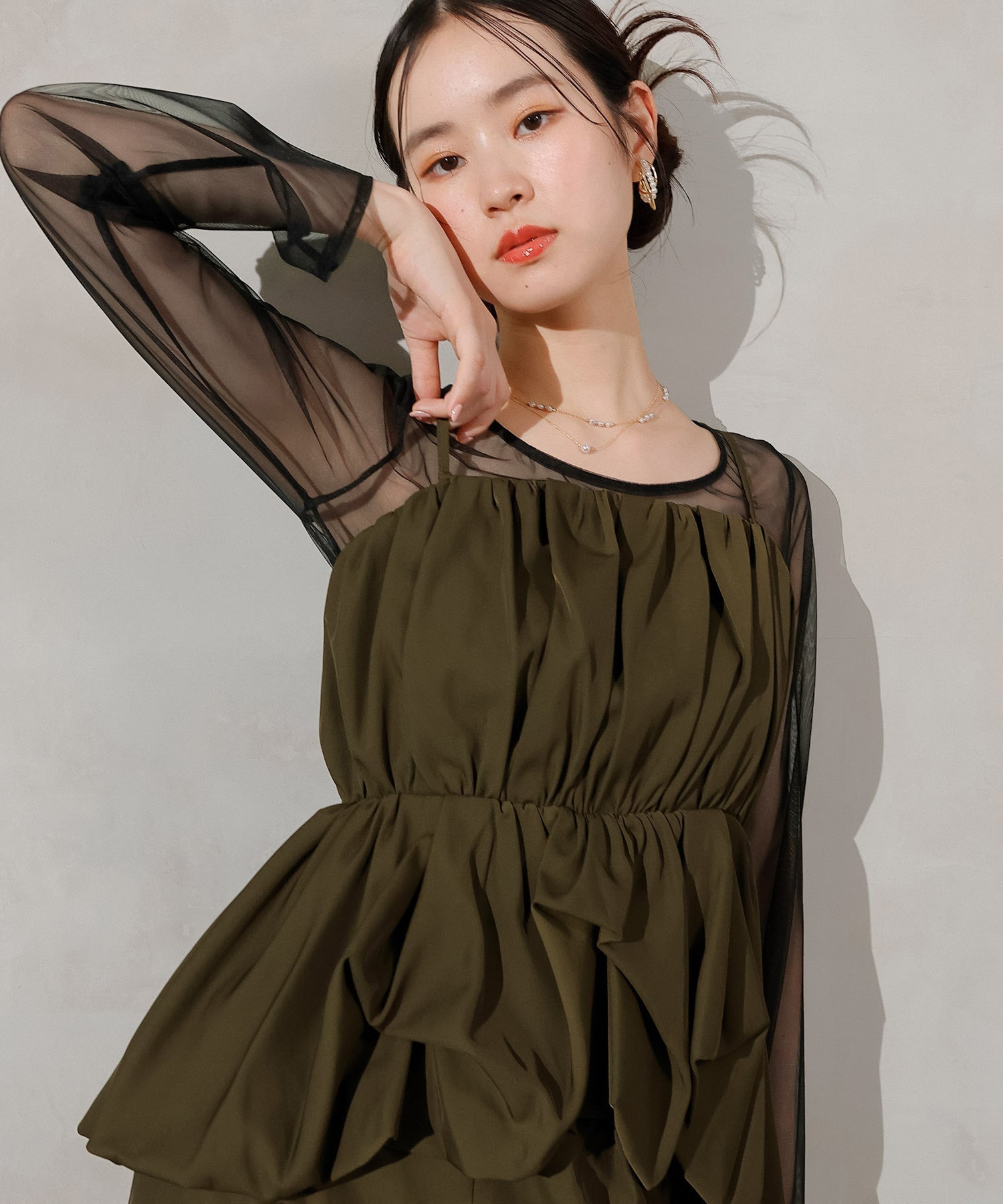 レーストップス キャミビスチェ パンツドレス 3点セット 結婚式