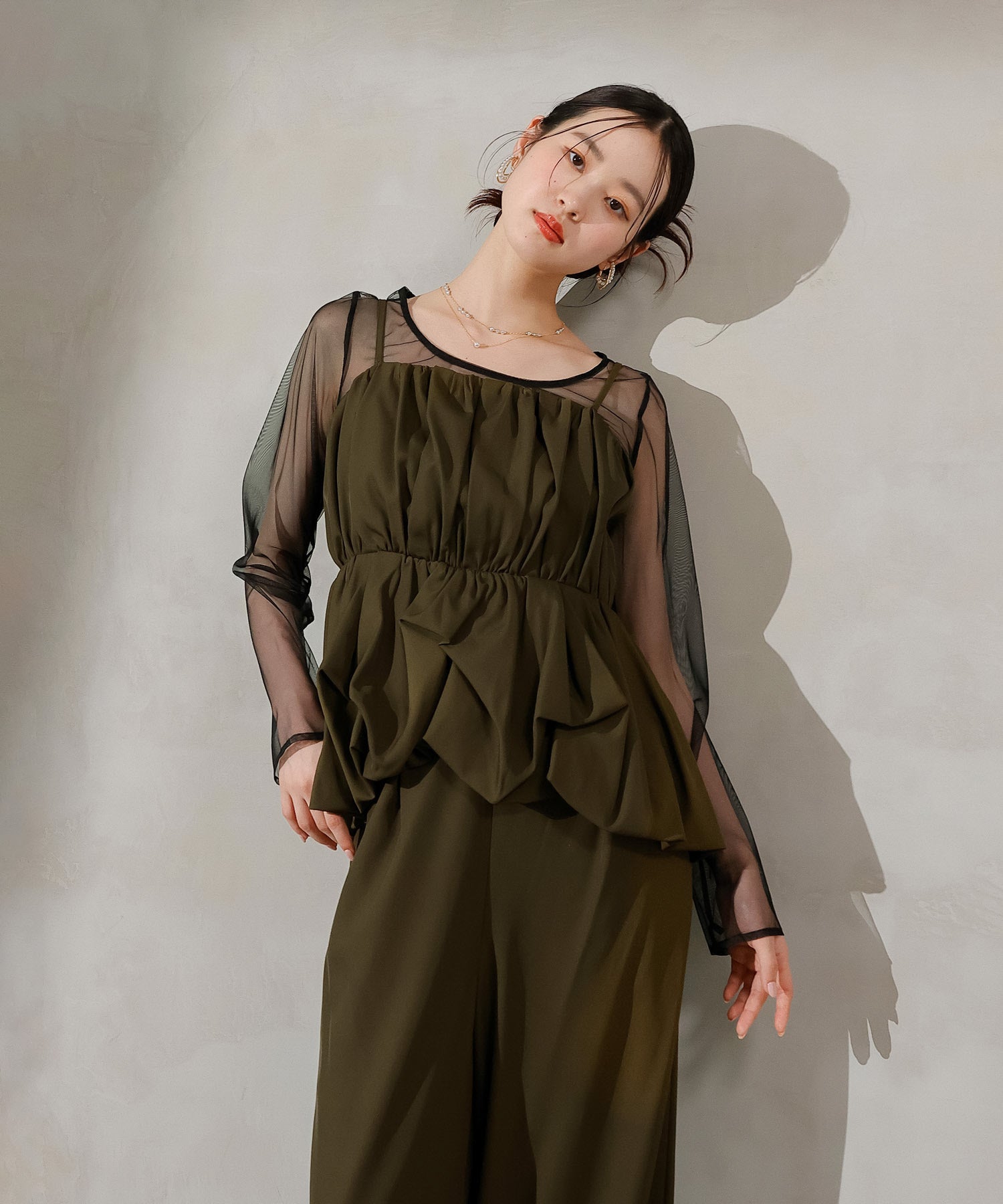 レーストップス キャミビスチェ パンツドレス 3点セット 結婚式