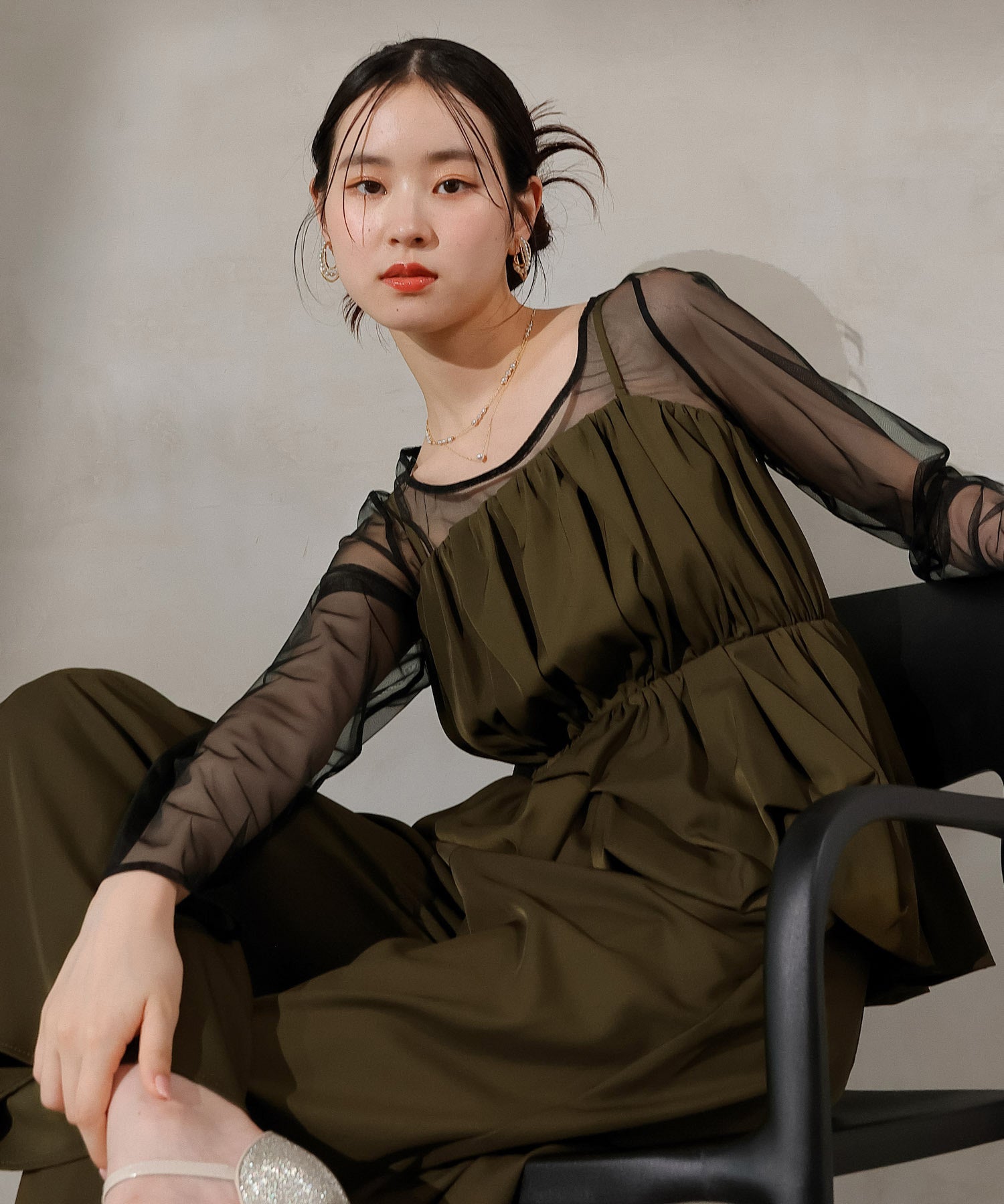 レーストップス キャミビスチェ パンツドレス 3点セット 結婚式