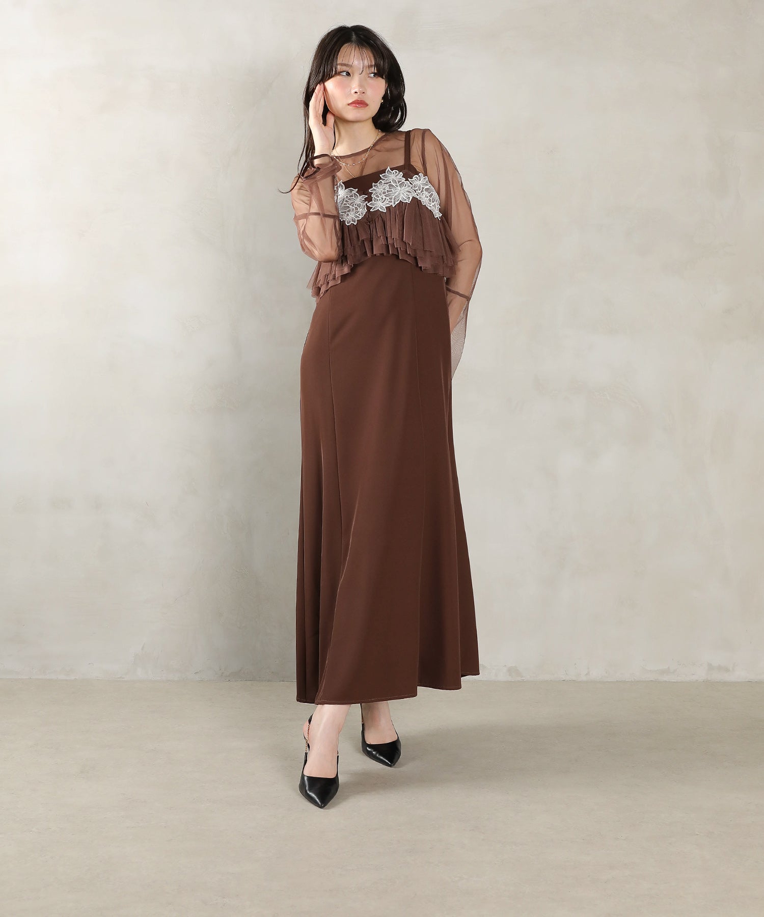 167cm / 着用 M / ブラウン
