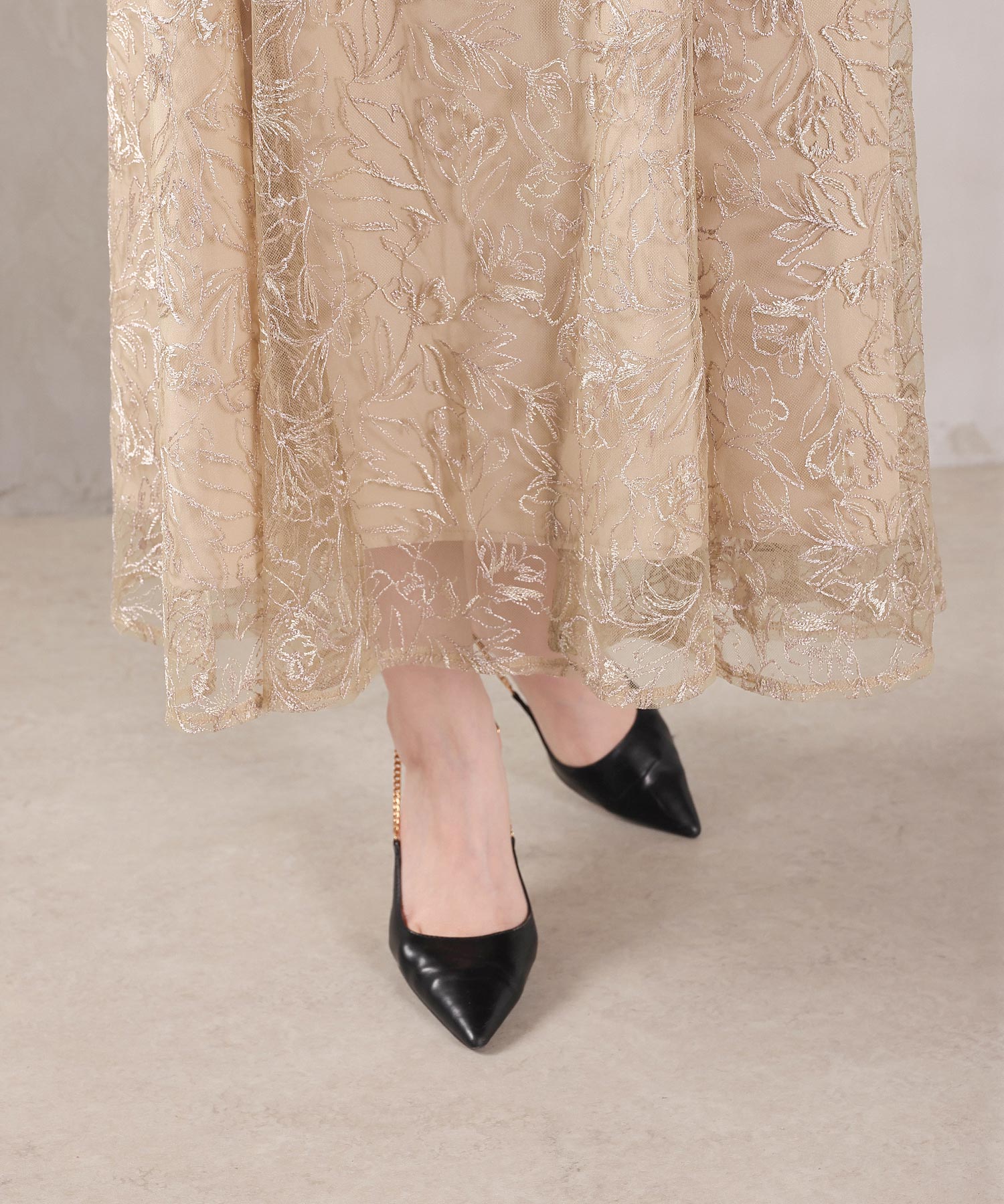 ボリュームボレロ花柄ワンピースドレス 2点セットワンピースドレス