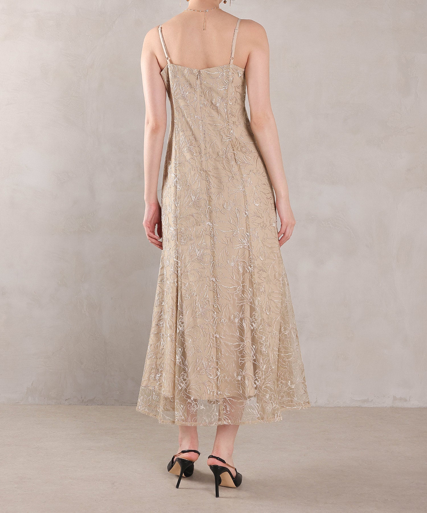 ボリュームボレロ花柄ワンピースドレス 2点セットワンピースドレス