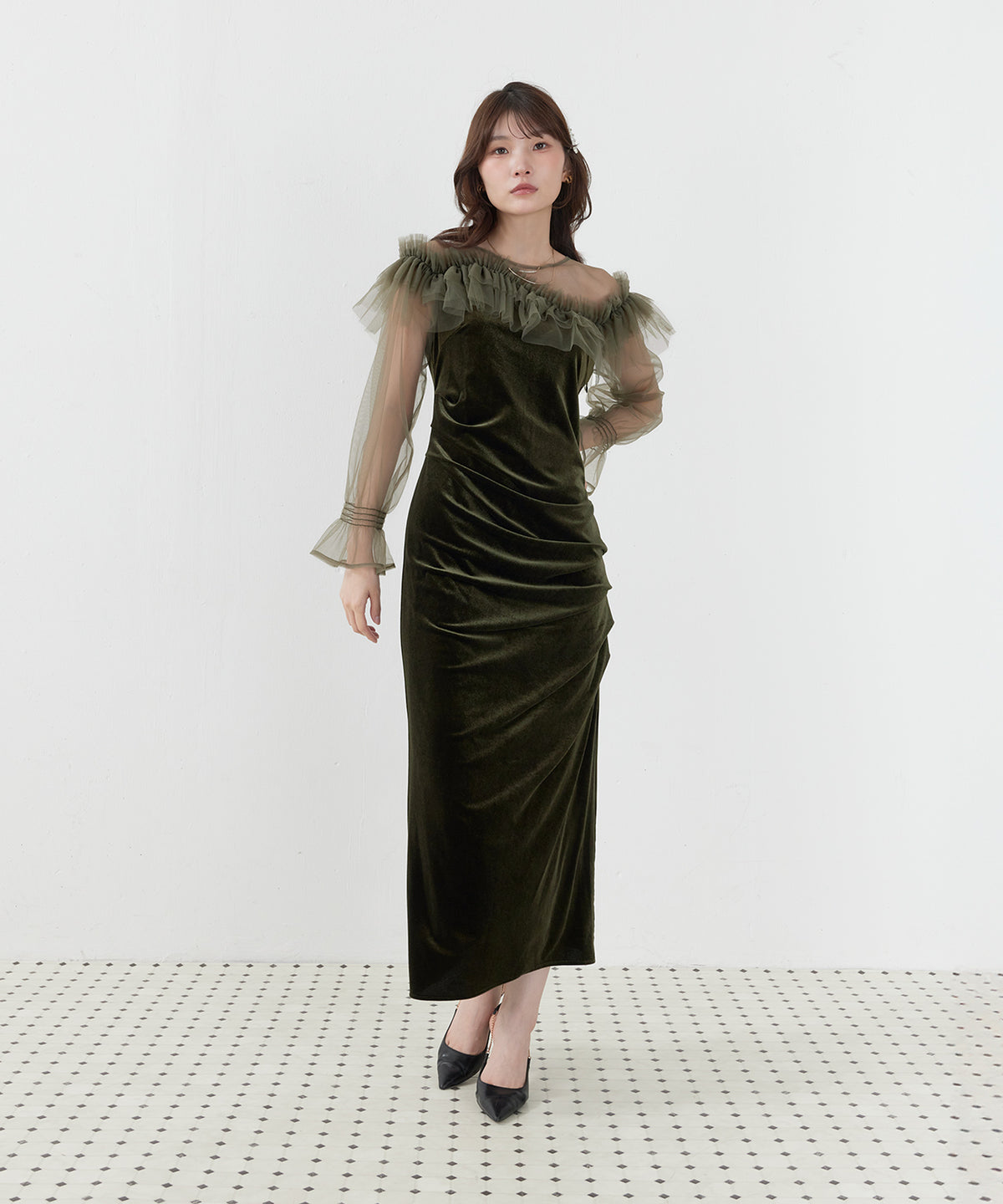 167cm / 着用 M / オリーブ