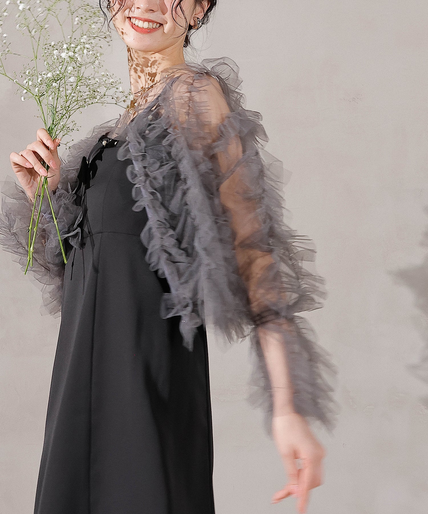 チュールフリル ギャザー ボレロ トップス