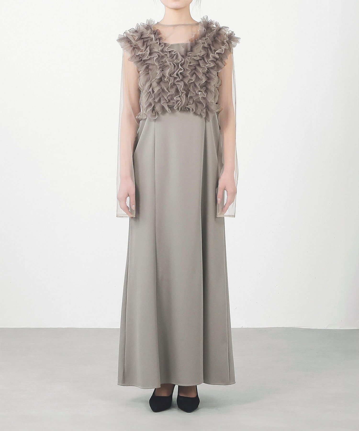 身長 154cm / 着用 S<br>
普段着 SS or S / 骨格ウェーブ