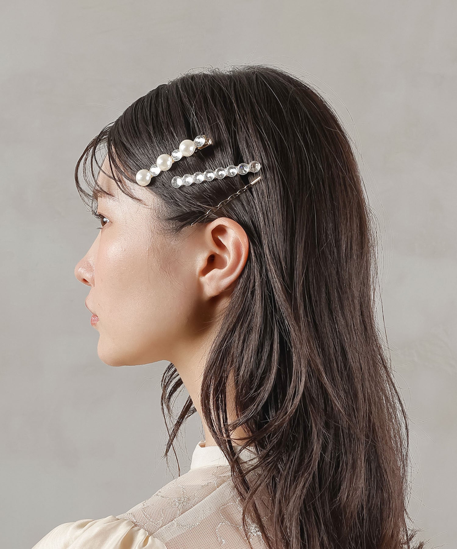 3点セット ビジュー パール キラキラ ヘアピン ヘアクリップ セット