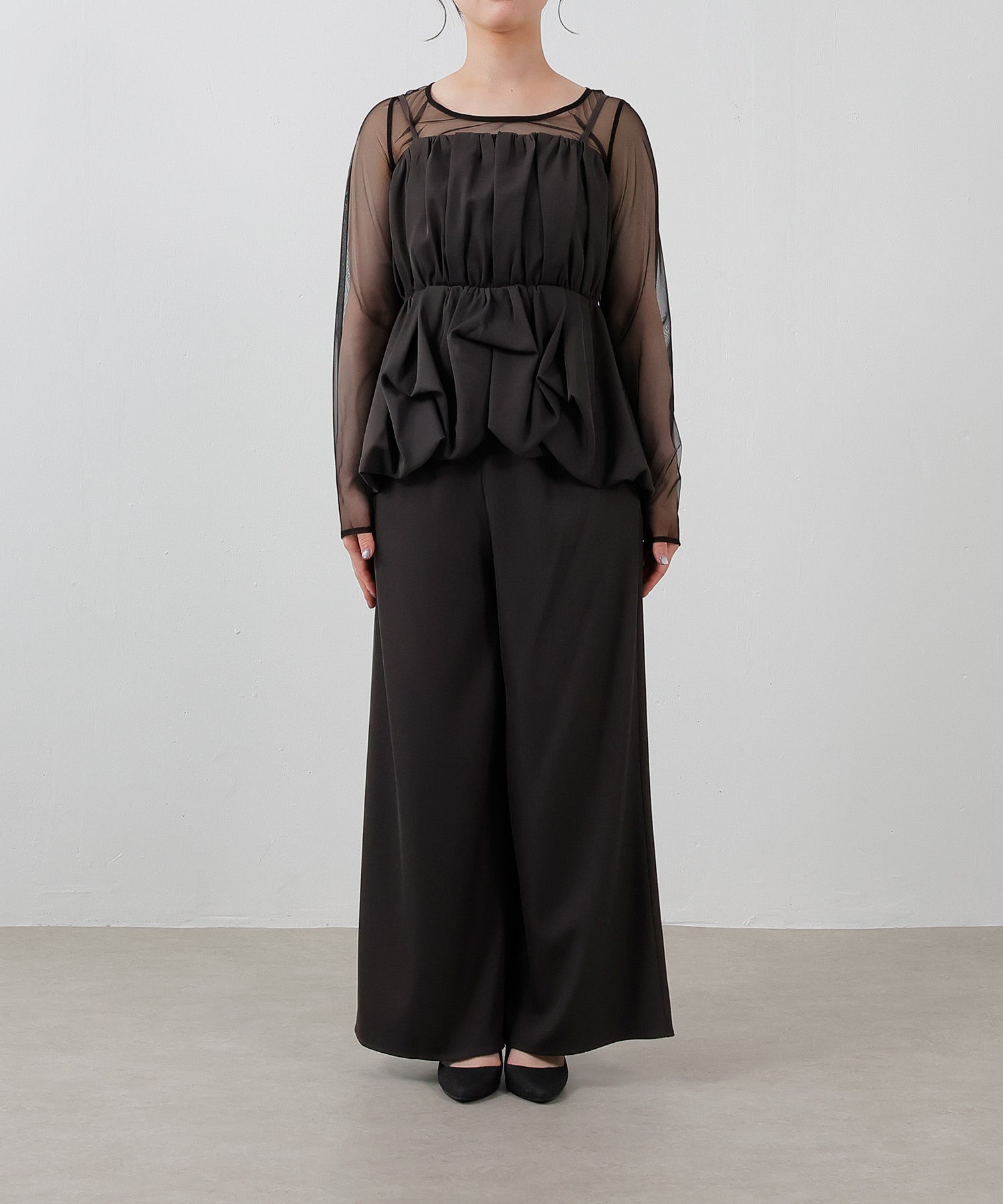 身長162cm / 着用 M<br>
普段着 M / 骨格ストレート