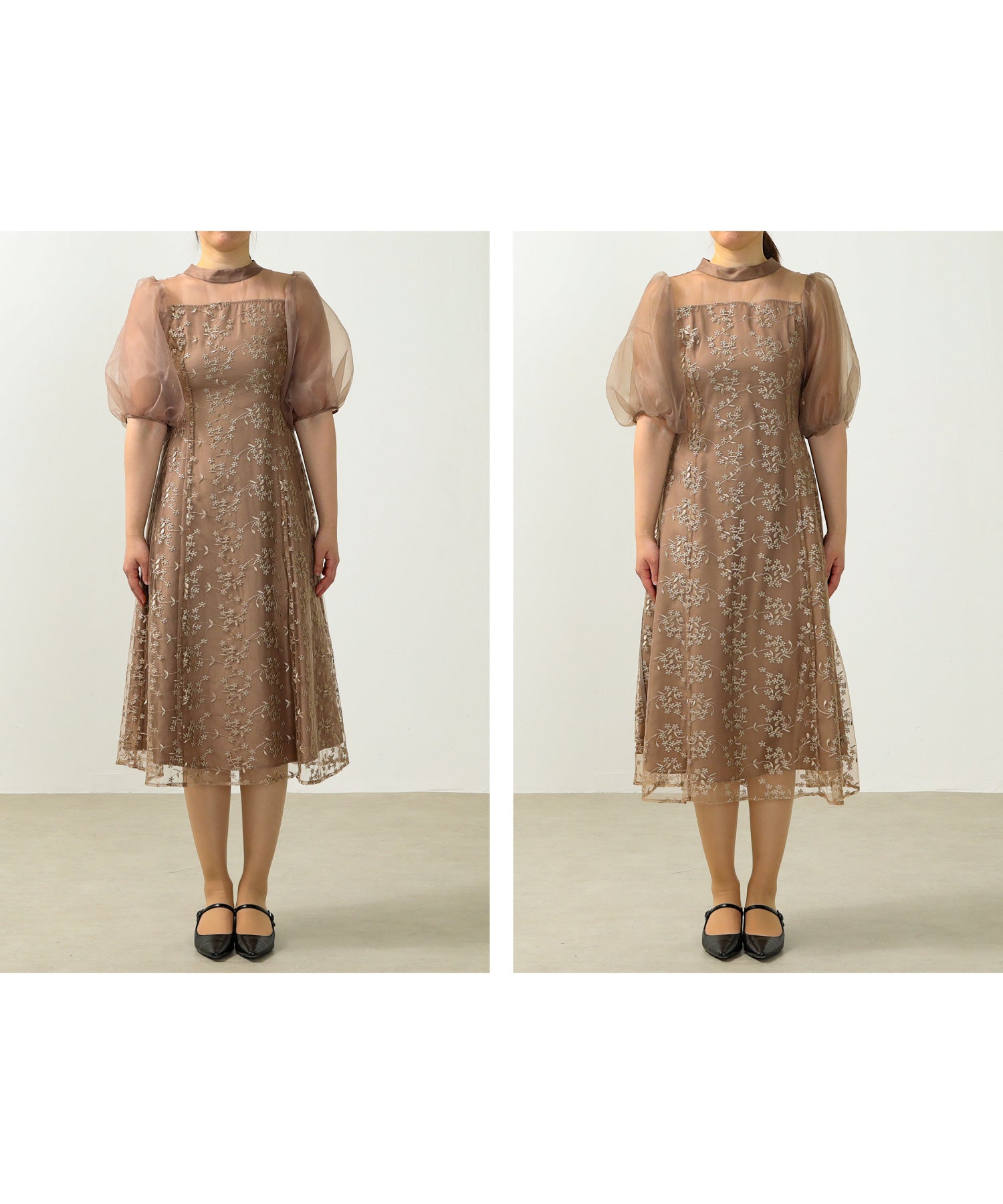 身長170cm / 普段着サイズ L
着用サイズ/ 左M / 右L