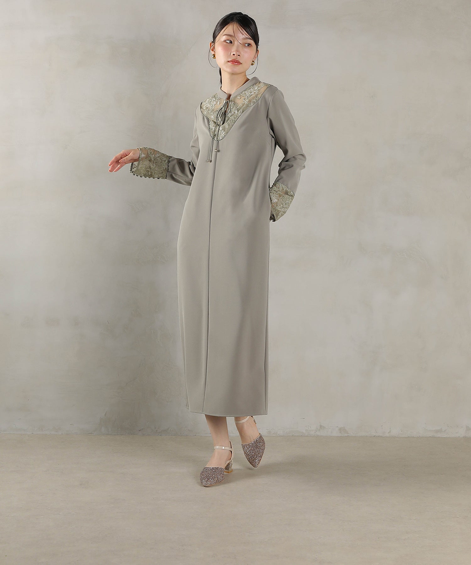 167cm / 着用 M / カーキ