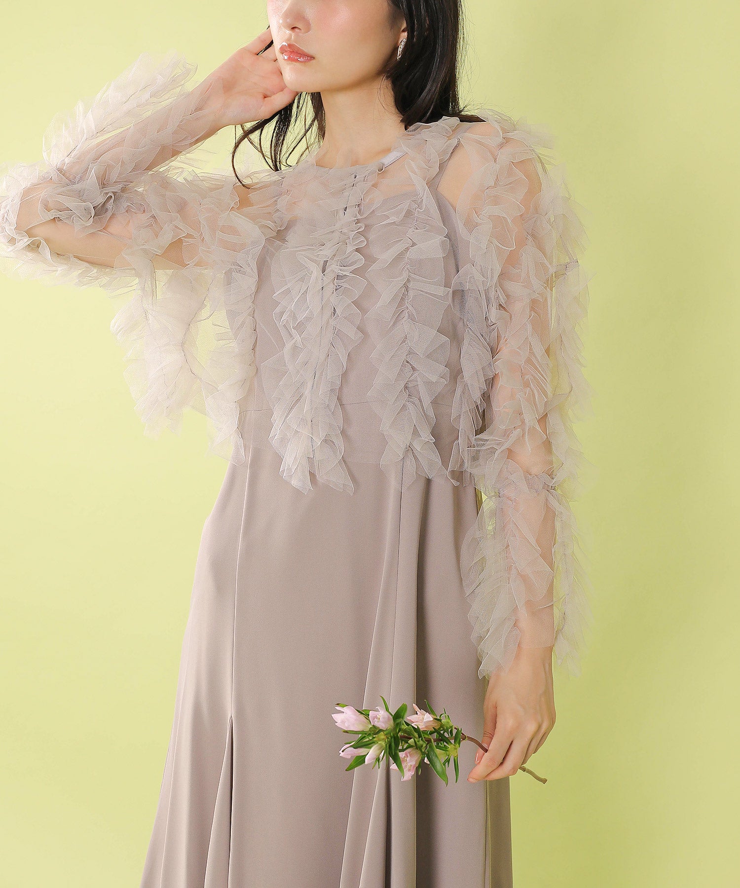 チュールフリル ギャザー ボレロ トップス