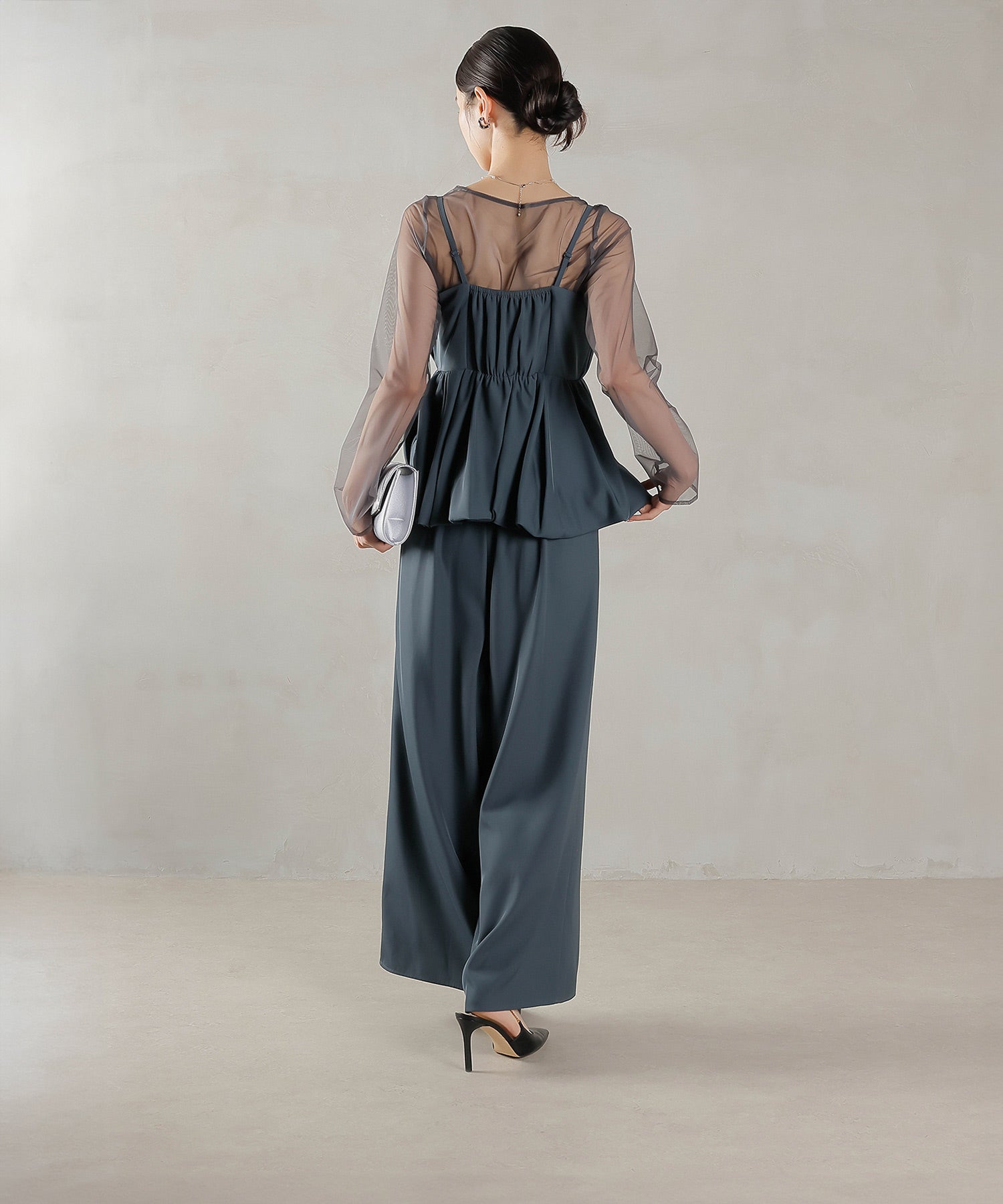 レーストップス キャミビスチェ パンツドレス 3点セット 結婚式