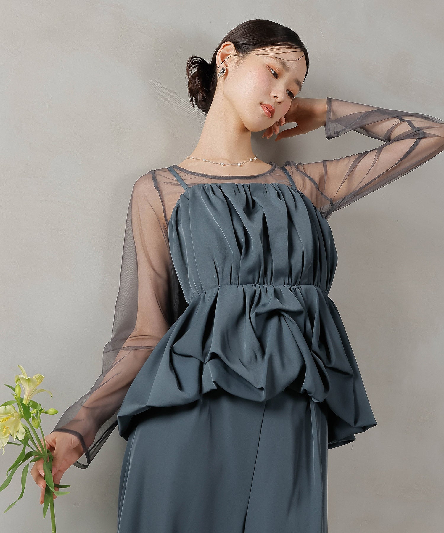 レーストップス キャミビスチェ パンツドレス 3点セット 結婚式