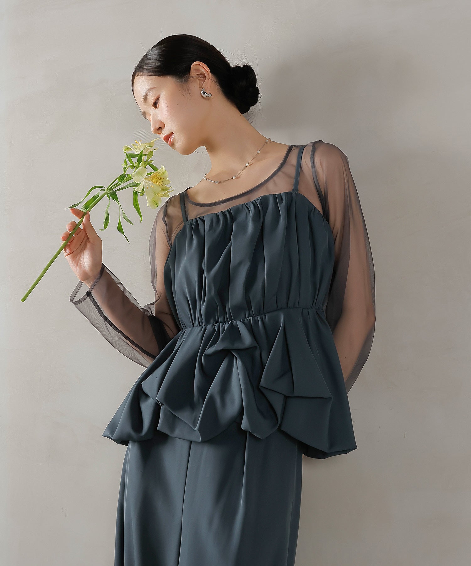 レーストップス キャミビスチェ パンツドレス 3点セット 結婚式