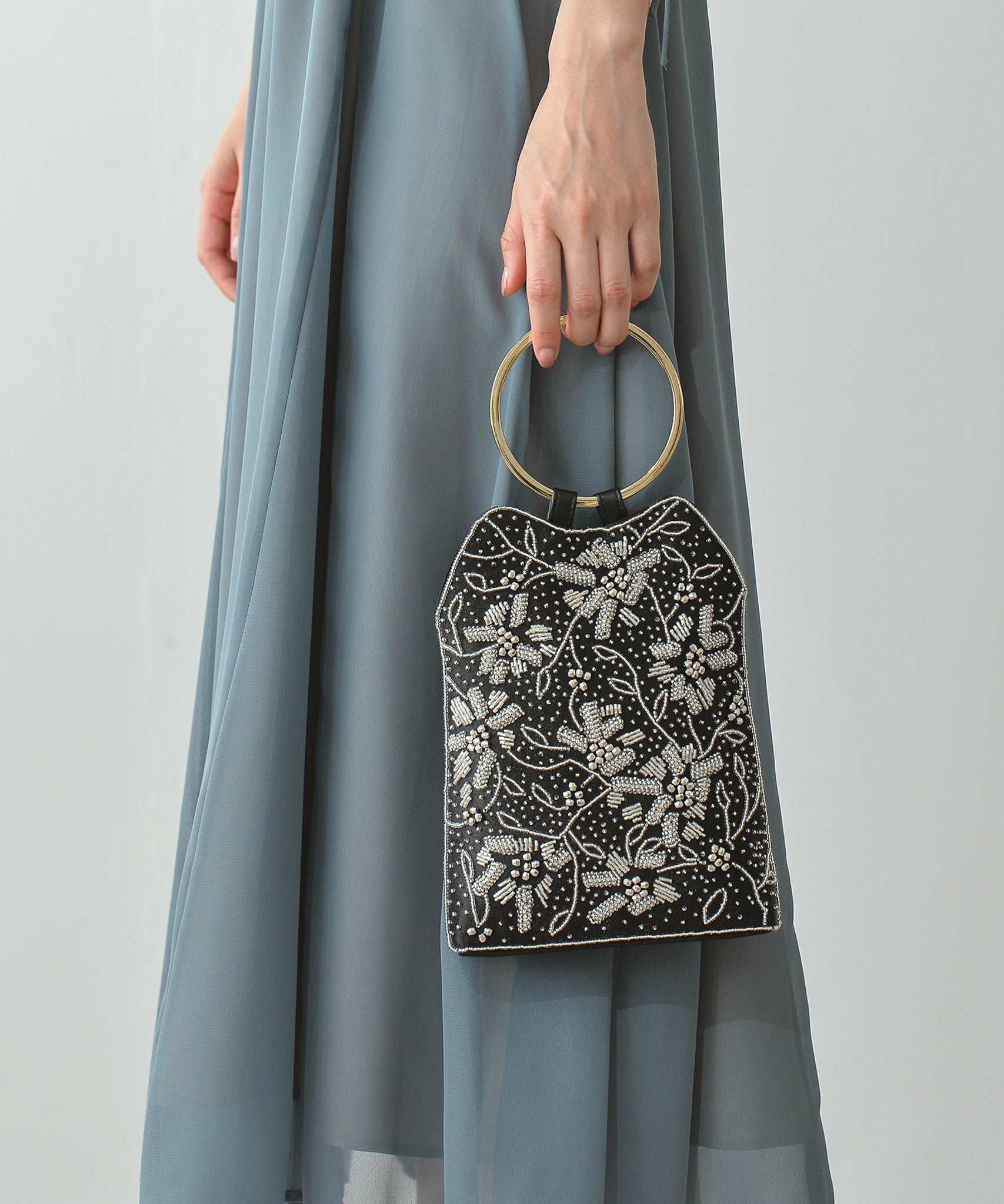 2WAY リング ハンドル ビジュー バッグ