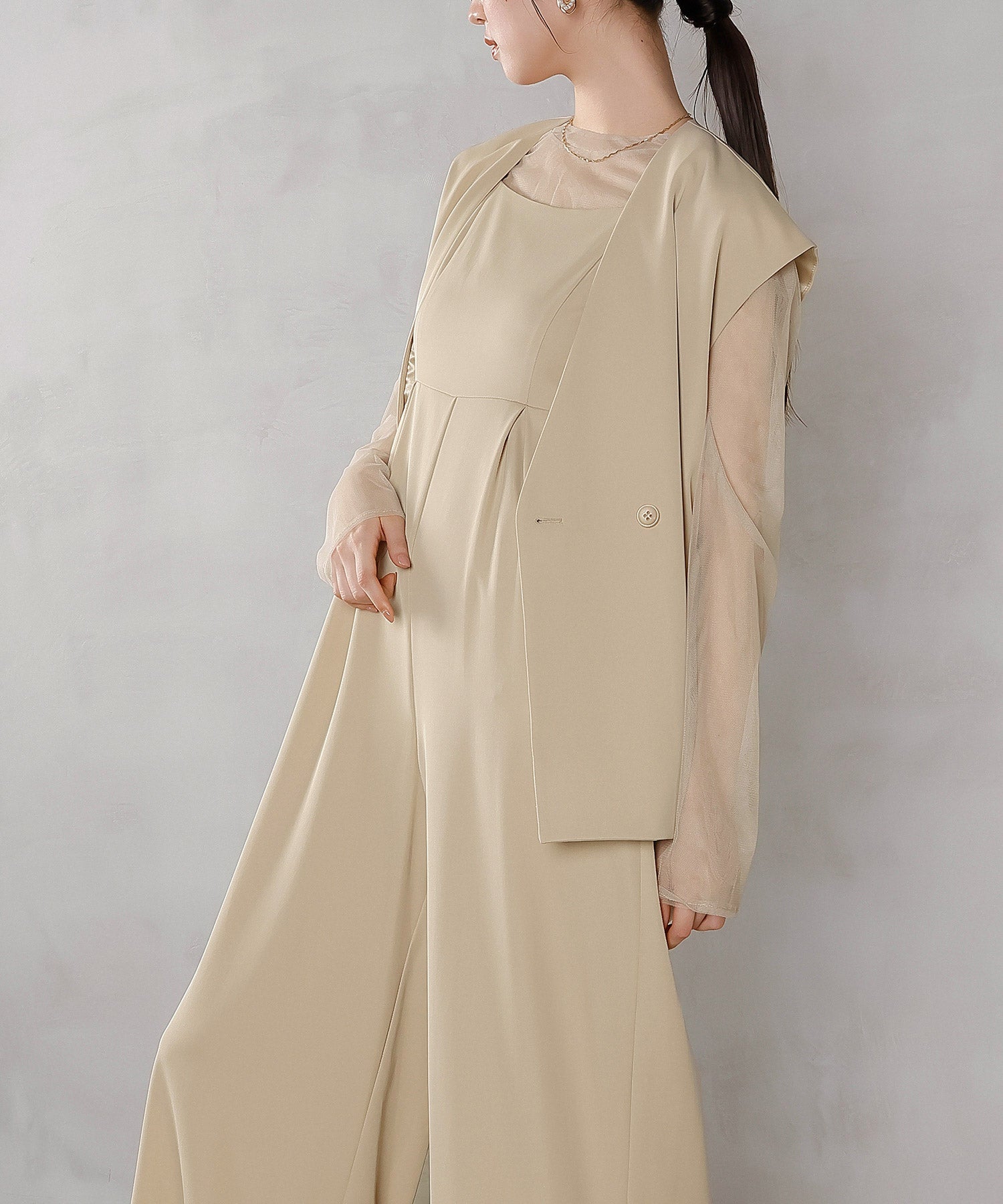 セットアップ 3点 パンツドレス 結婚式 オケージョンドレス