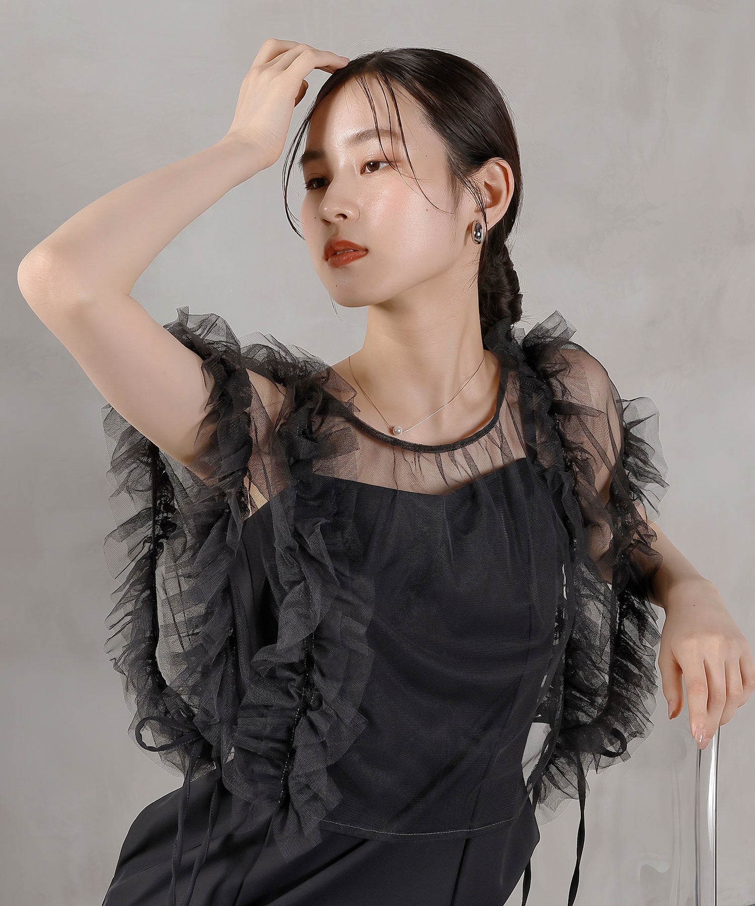 チュール リボン ボレロ キャミワンピース 2点セット ドレス