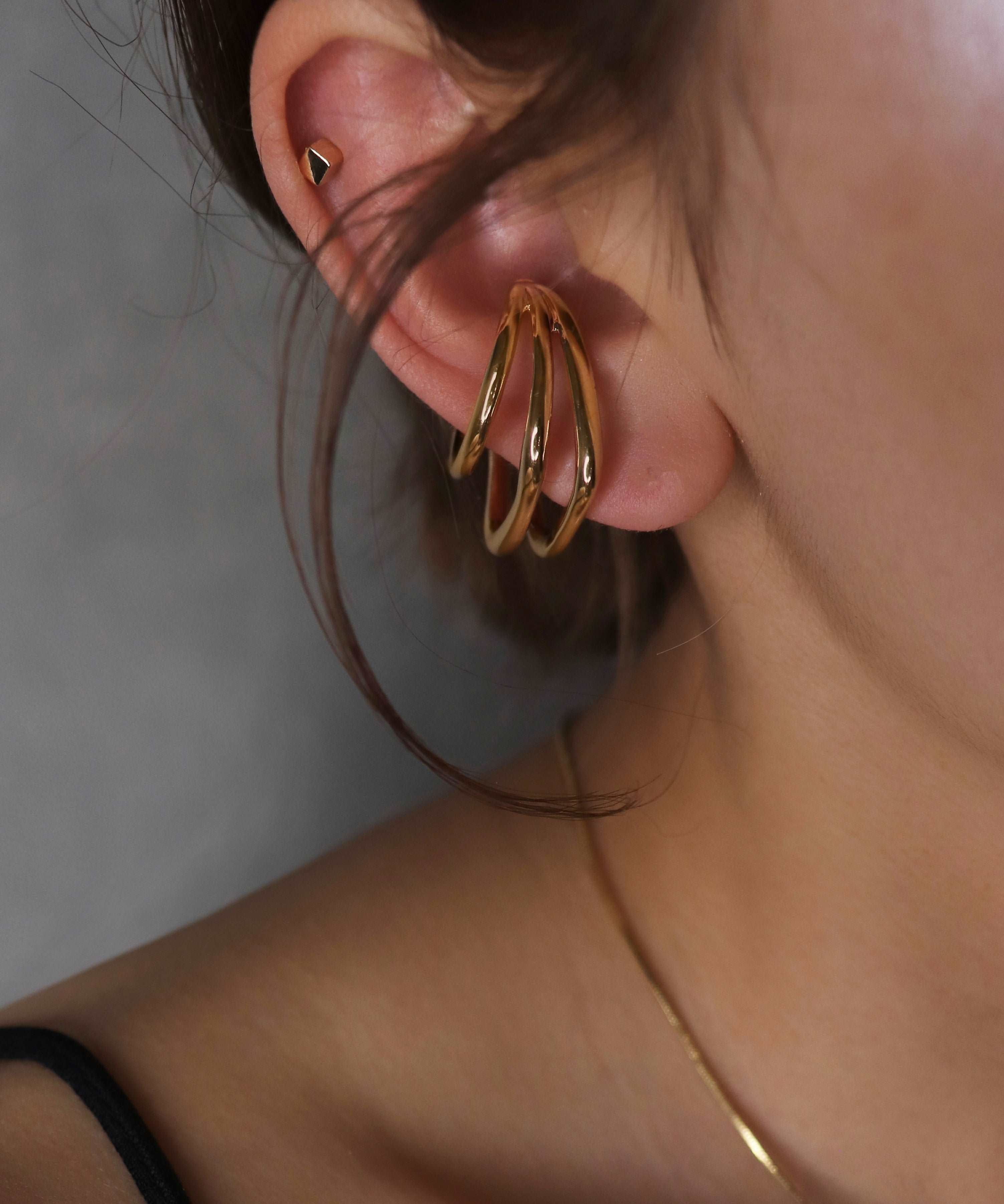 サージカルステンレス 立体 リング イヤーカフ