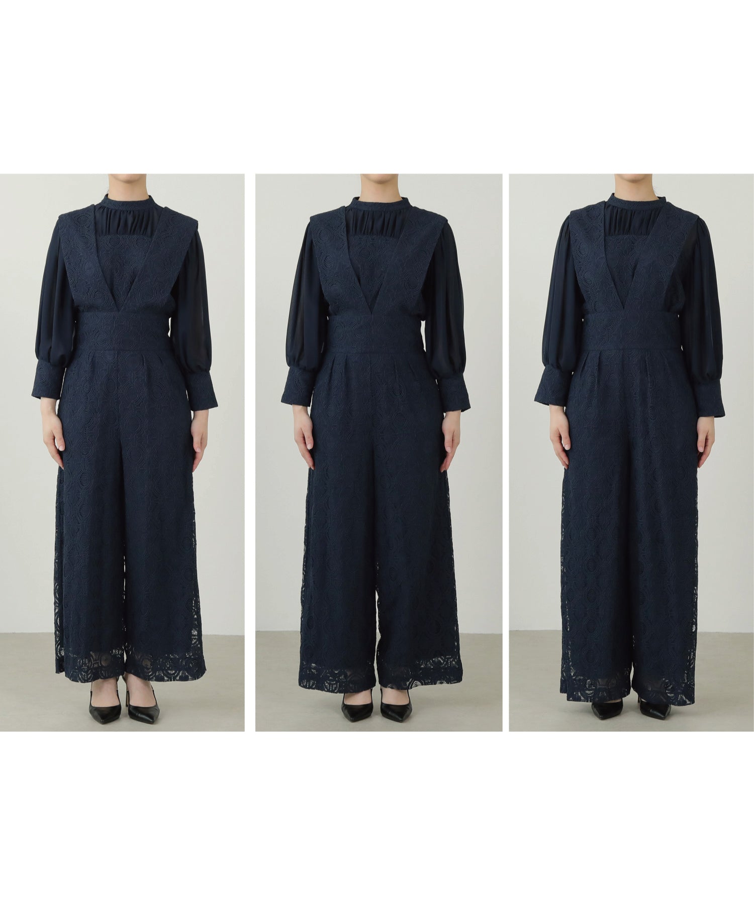 身長162cm / 普段着サイズ S or M / 着用サイズ 左S 中M 右L