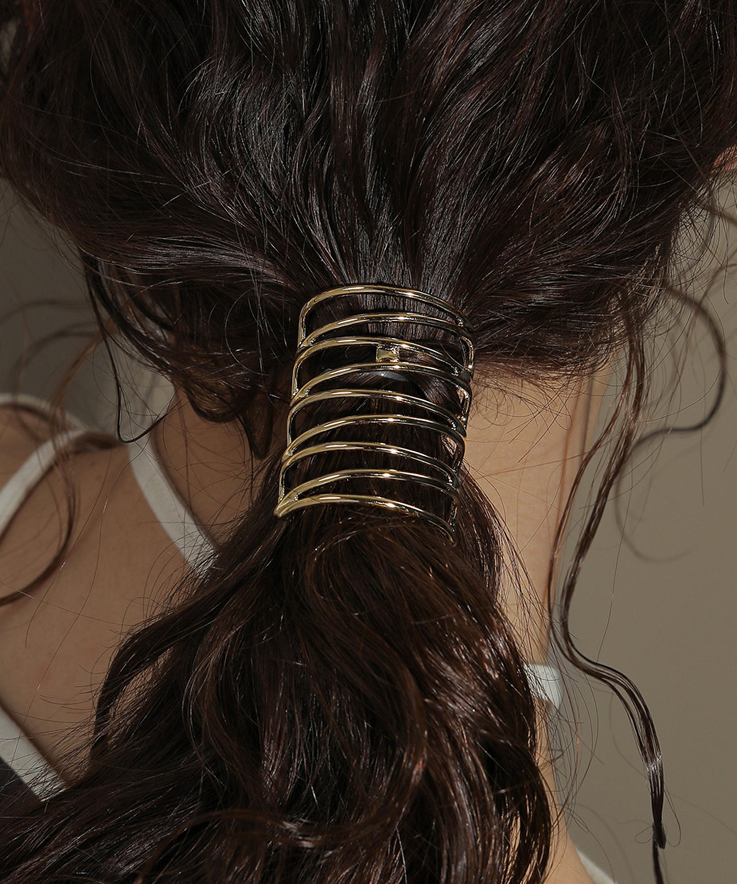 縦長 メタル 波 モチーフ ヘアカフ ヘアフック