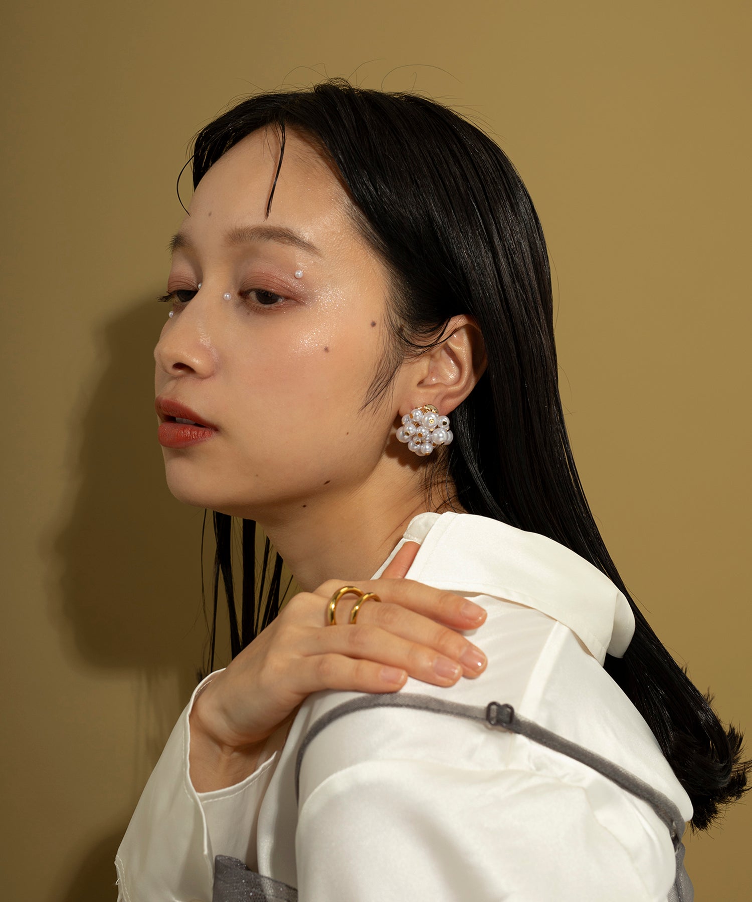 パール メタル ボール つぶつぶ ボリューム イヤリング