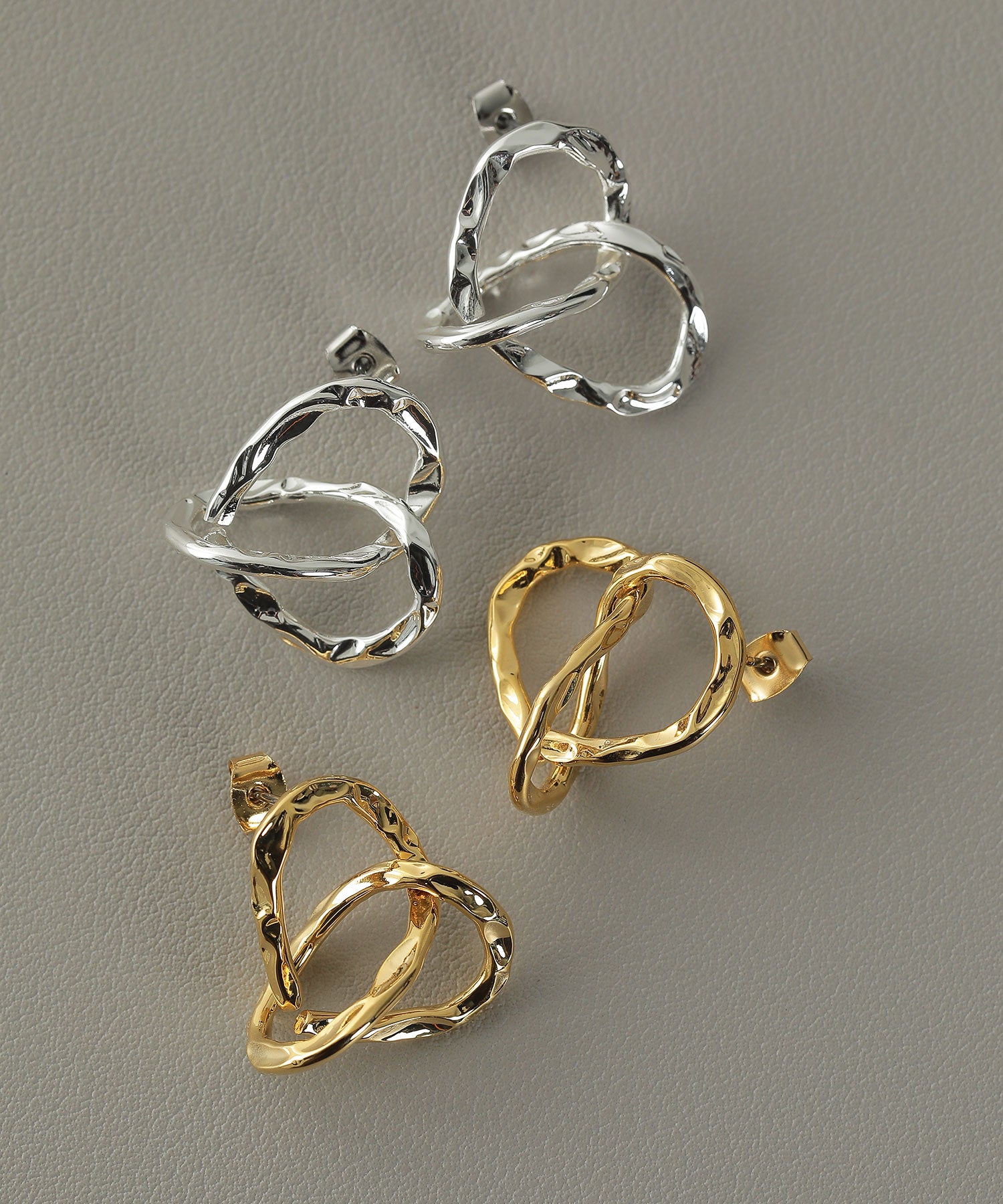 ねじり ニュアンス ステンレスポスト ピアス