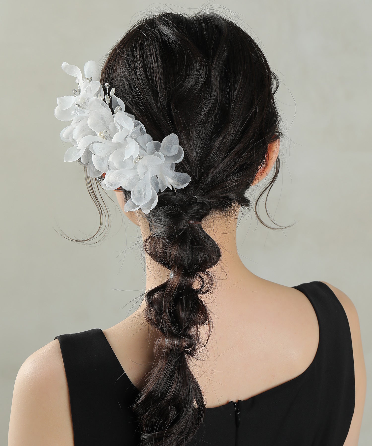 エレガント チュールフラワー ヘッドドレス ヘアクリップ