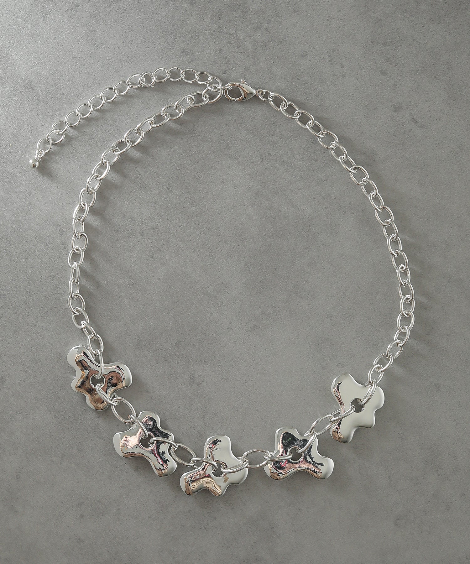 ニュアンス モチーフ オーバルチェーン ネックレス