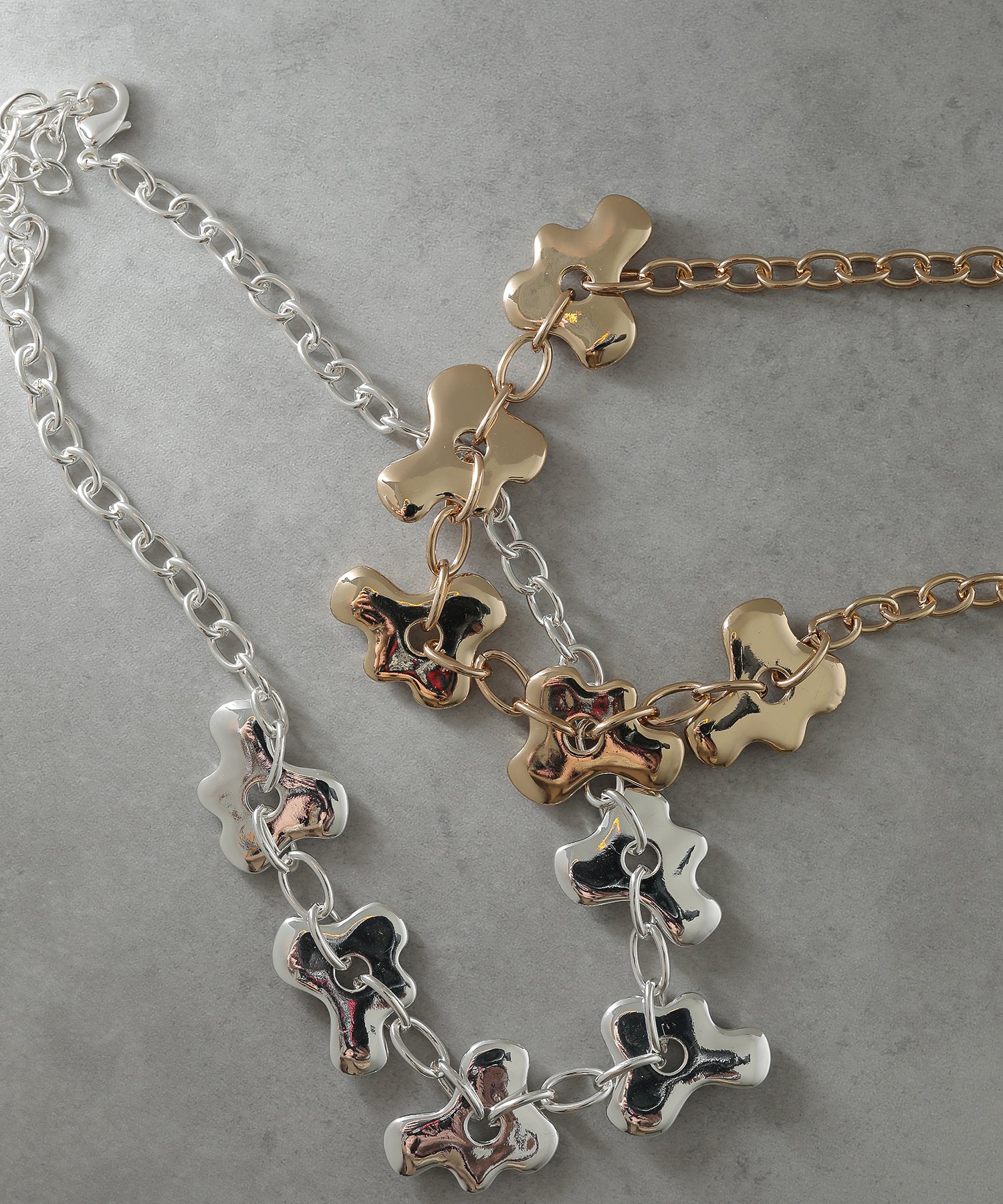 ニュアンス モチーフ オーバルチェーン ネックレス