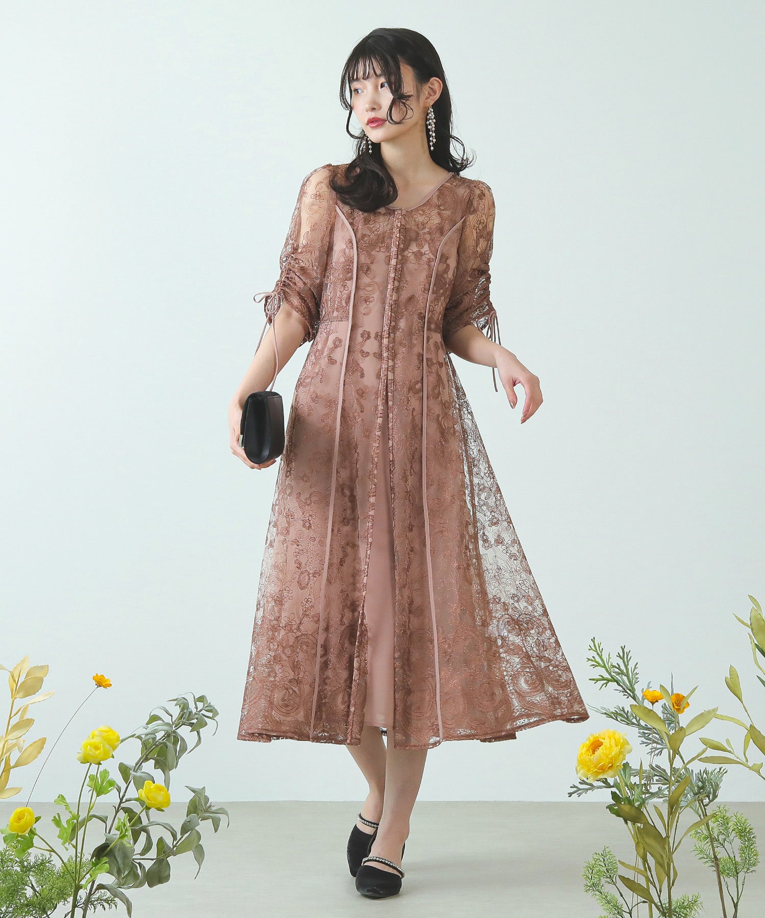 【etoll. 】 刺繍レイヤードドレス刺繍ドレス