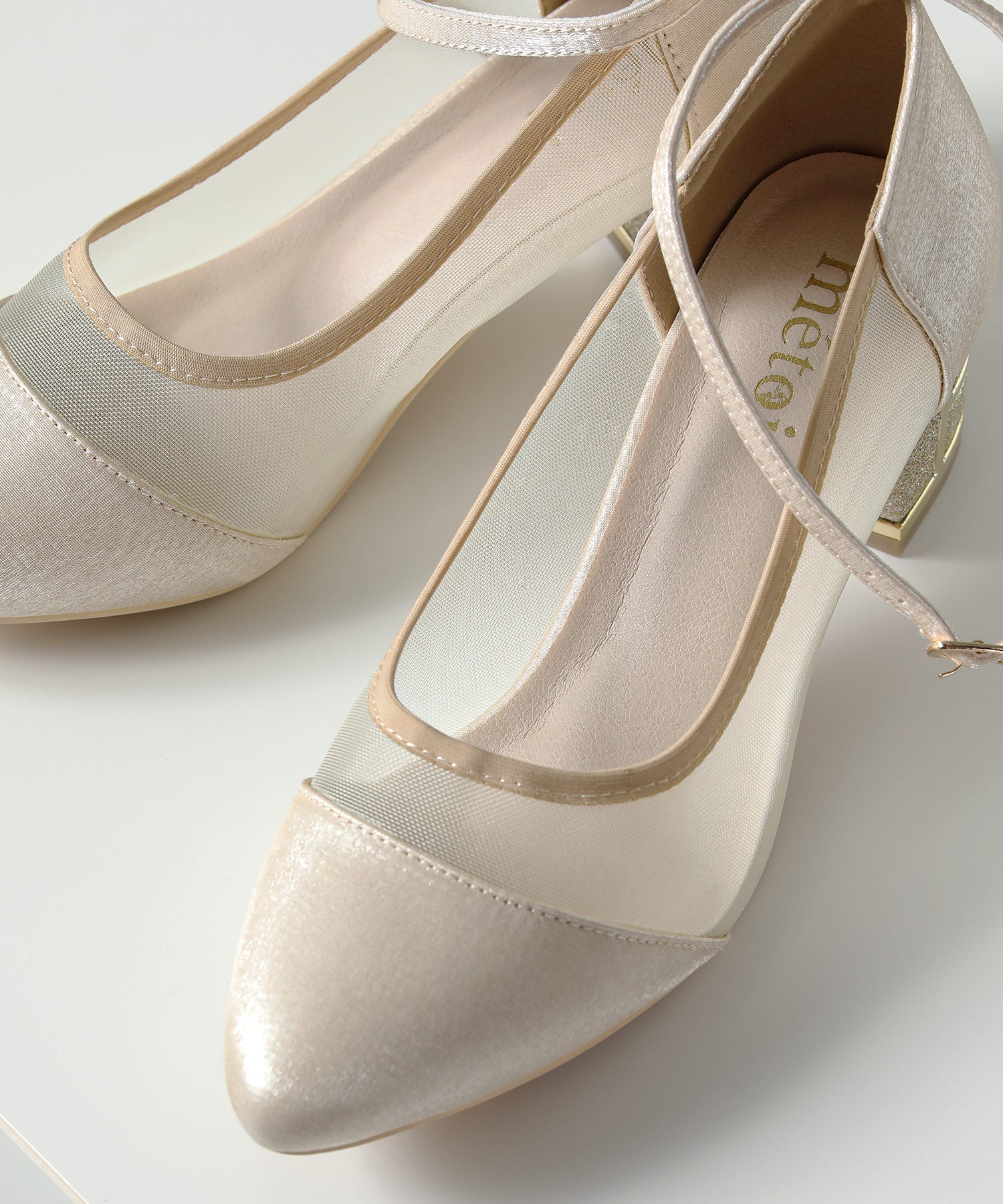 ラメ×シアー グリッター チャンキーヒール パンプス 結婚式 オケージョン