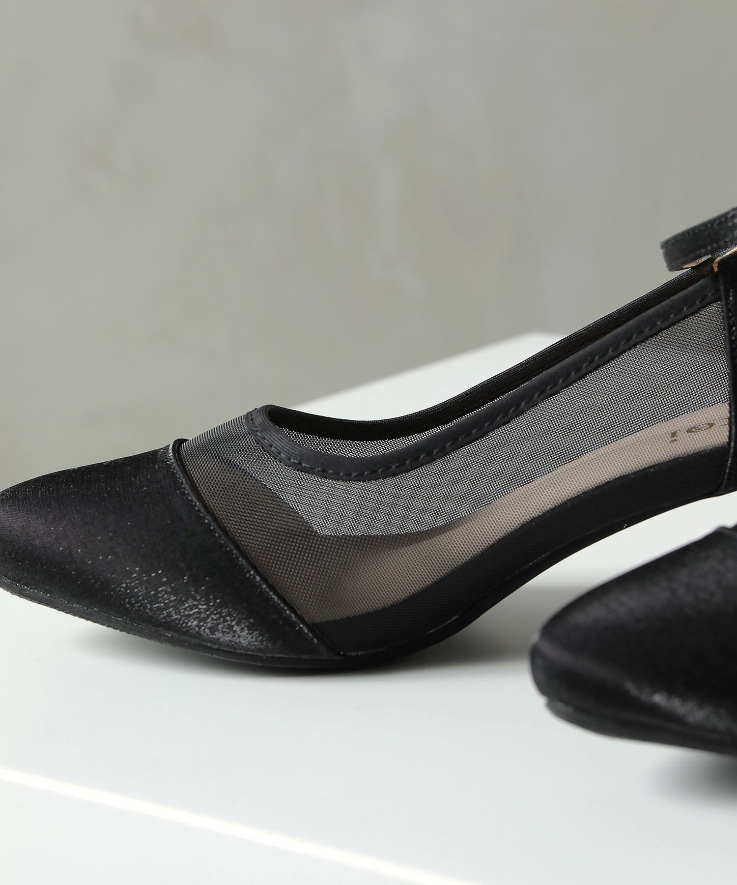 ラメ×シアー グリッター チャンキーヒール パンプス 結婚式 オケージョン