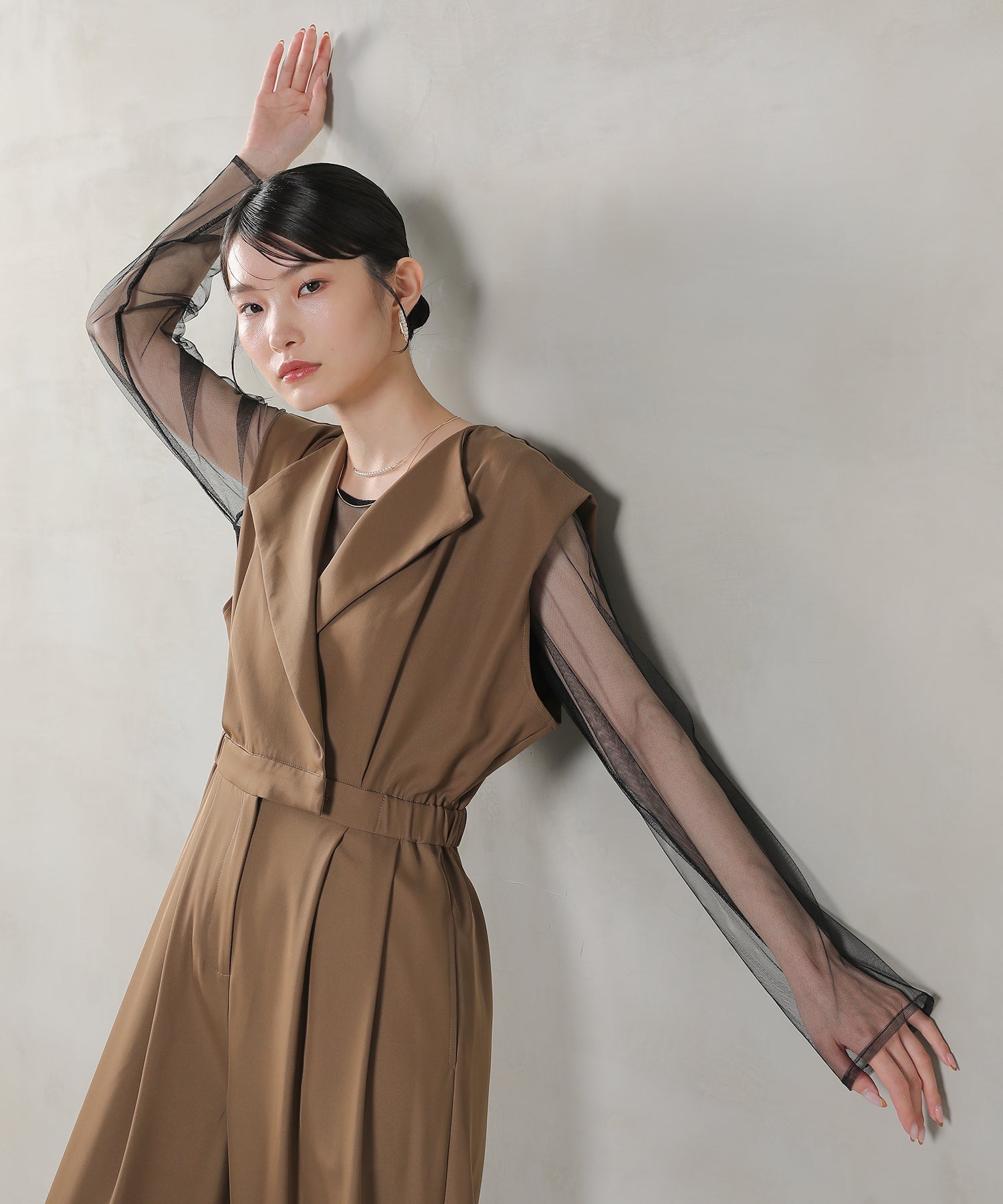 オールインワン パンツドレス シアートップス