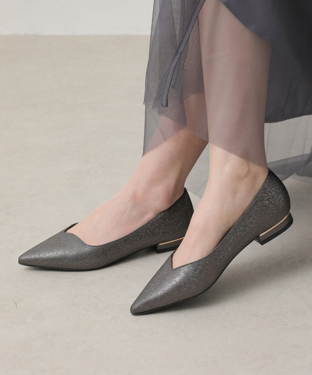 BRENTA ブレンタ ポインテッドトゥ ローヒール パンプス バーガンディ  