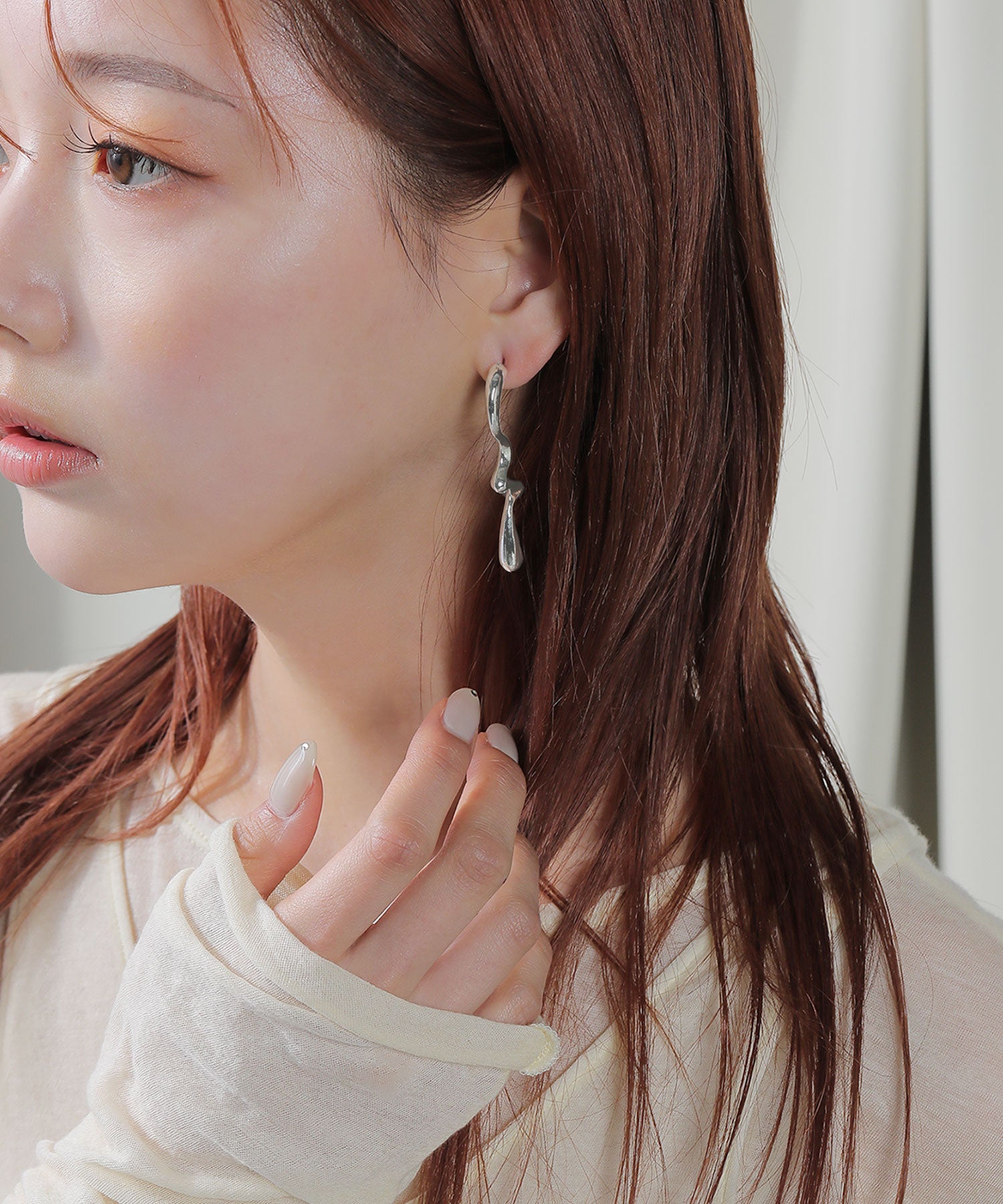 ニュアンス ロング ピアス