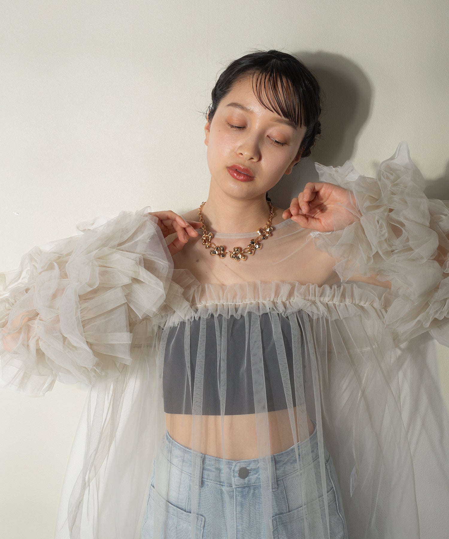 ニュアンス モチーフ オーバルチェーン ネックレス