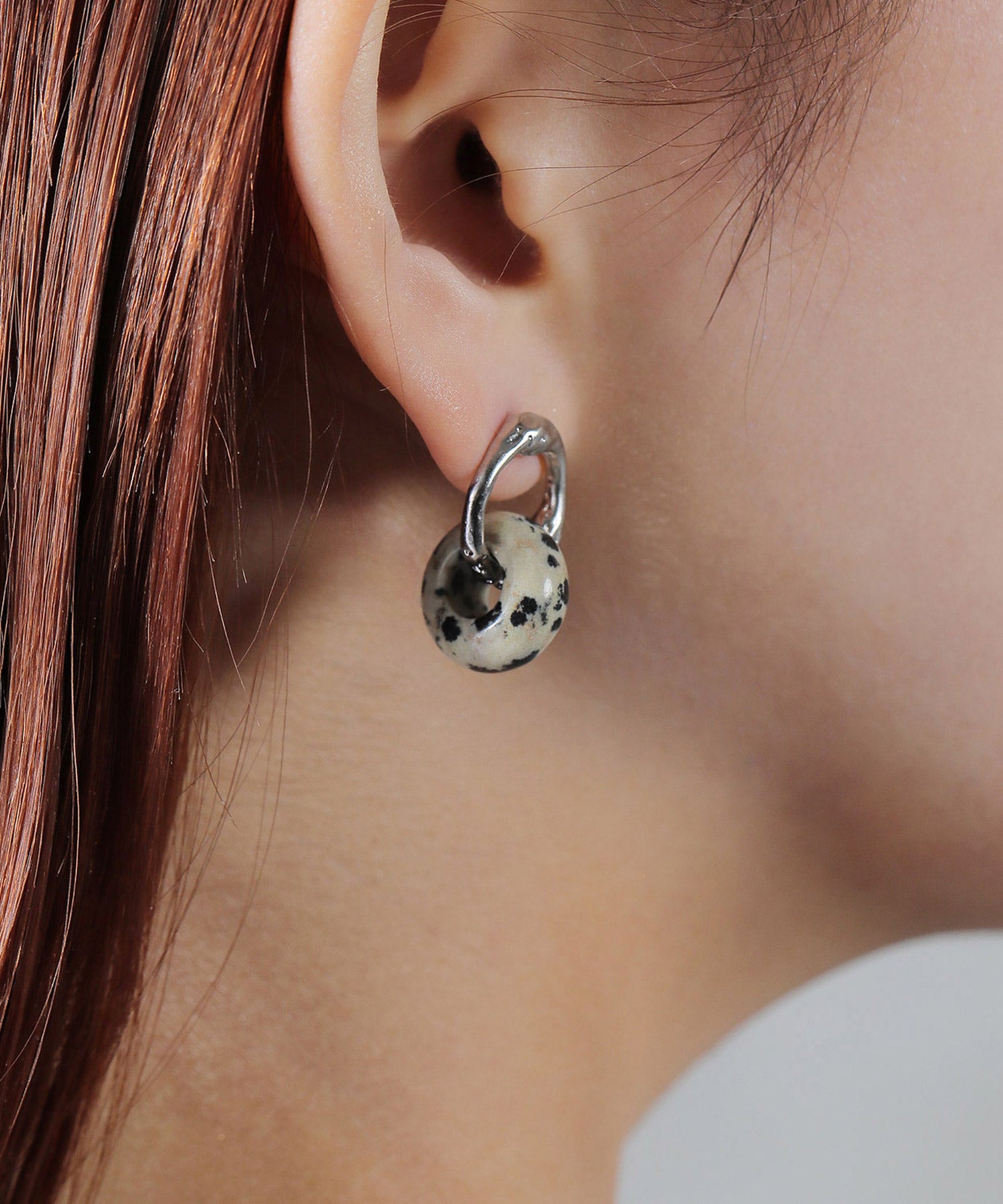 ダルメシアンジャスパー 天然石 ピアス