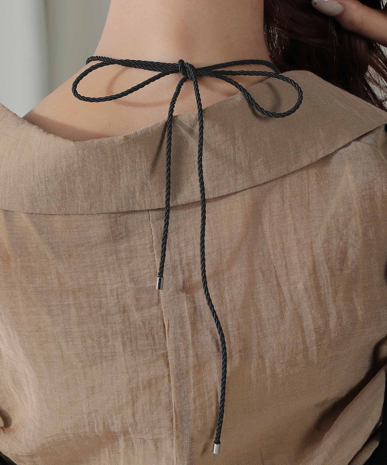 ドロップモチーフ ボリューム チョーカー ロープ ネックレス