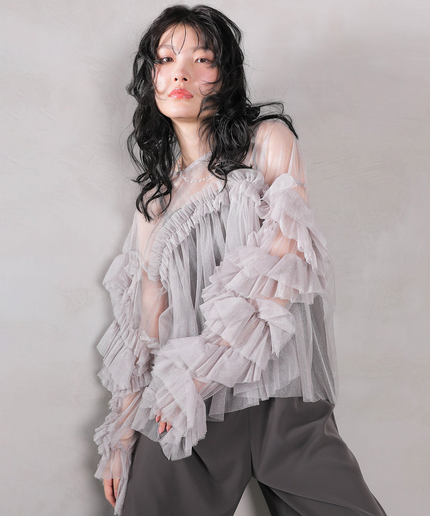 デコラティブチュールトップス / 結婚式 二次会 同窓会 成人式 ディナー お呼ばれワンピース パーティードレス オケージョンドレス