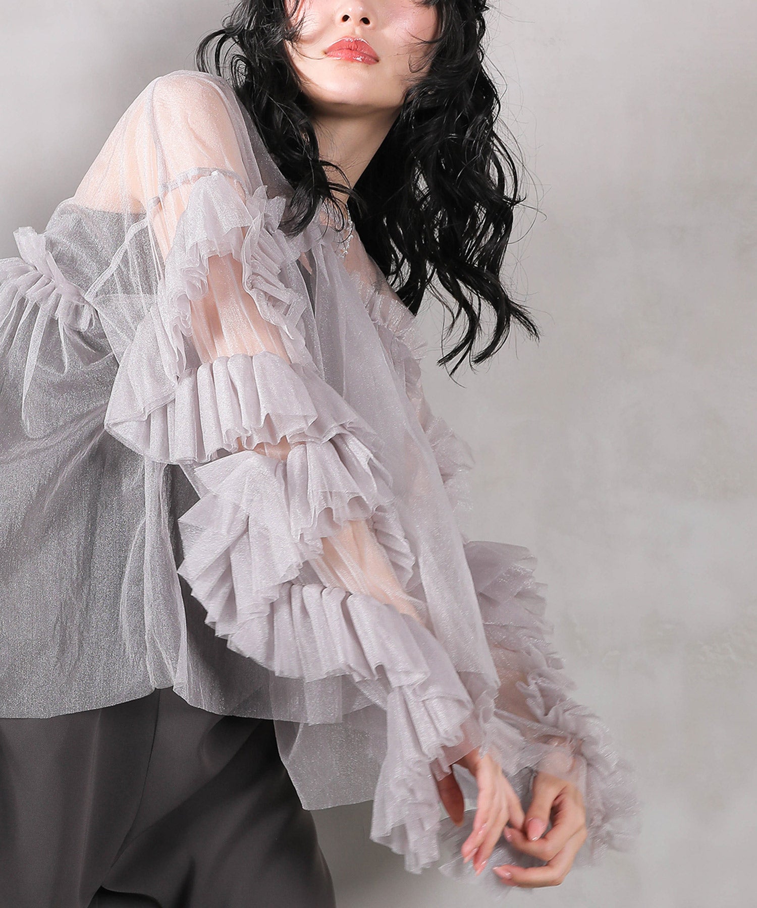 デコラティブチュールトップス / 結婚式 二次会 同窓会 成人式 ディナー お呼ばれワンピース パーティードレス オケージョンドレス