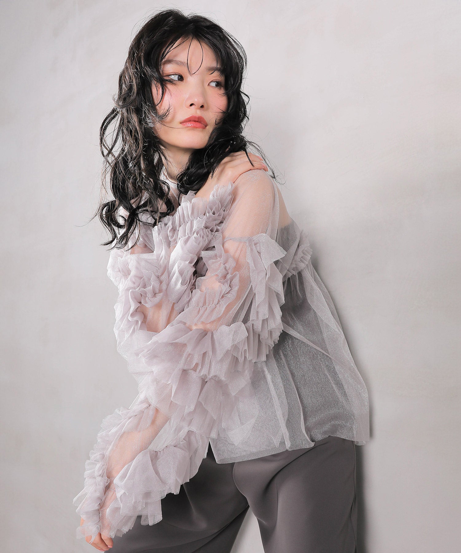 デコラティブチュールトップス / 結婚式 二次会 同窓会 成人式 ディナー お呼ばれワンピース パーティードレス オケージョンドレス